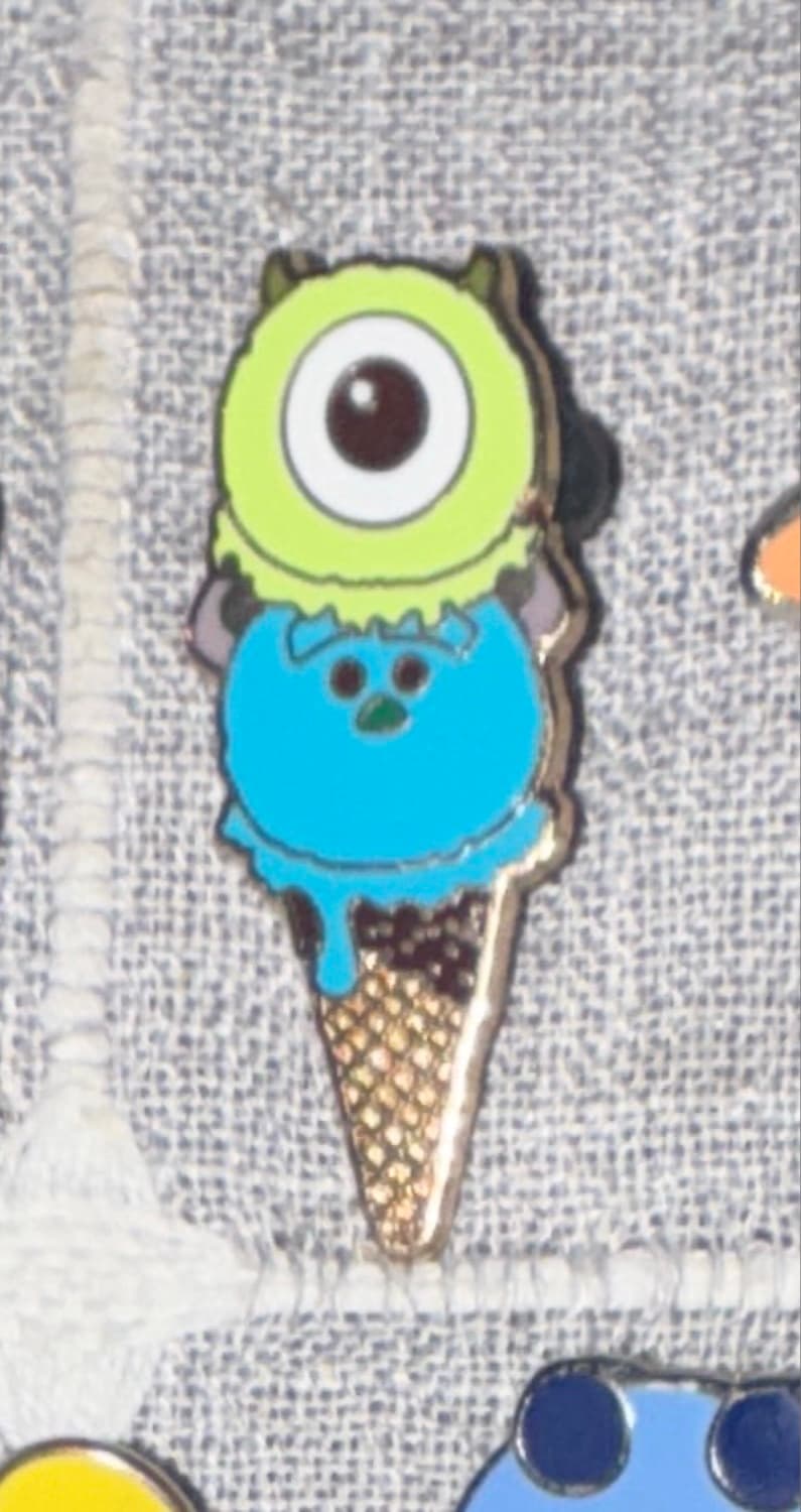 Mike Wazowski and Sulley Ice Cream Cone Pin front