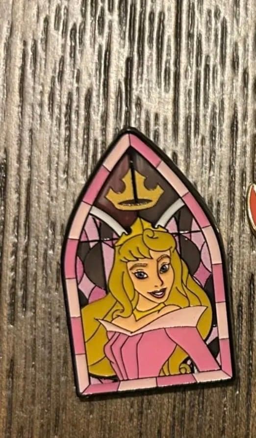 Loungefly Princess Stained Glass Arch Sleeping Beauty Aurora Pin front