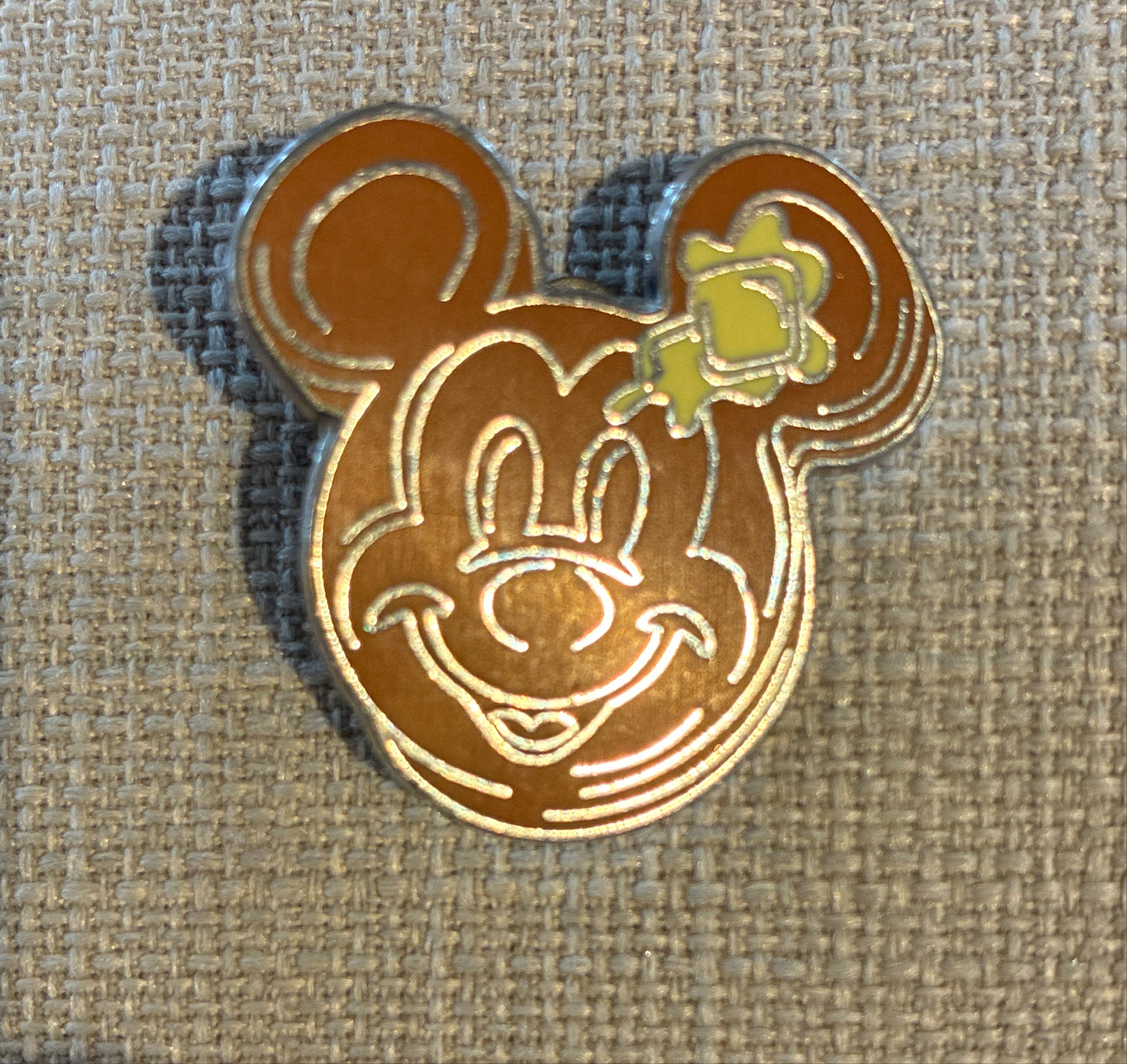 Mickey Mouse Head - Brown with Yellow Hidden Mickey front