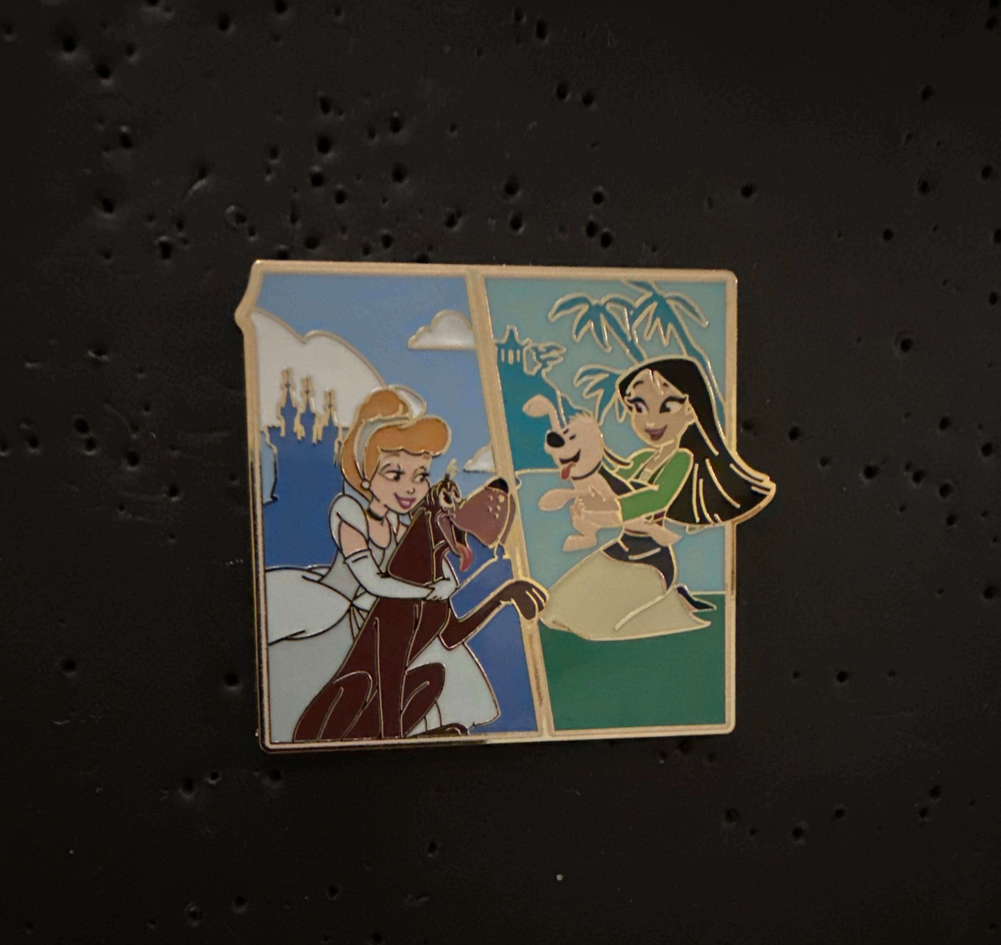 Disney Princess Care for your World Series Mystery Pin Set - Cinderella & Mulan front