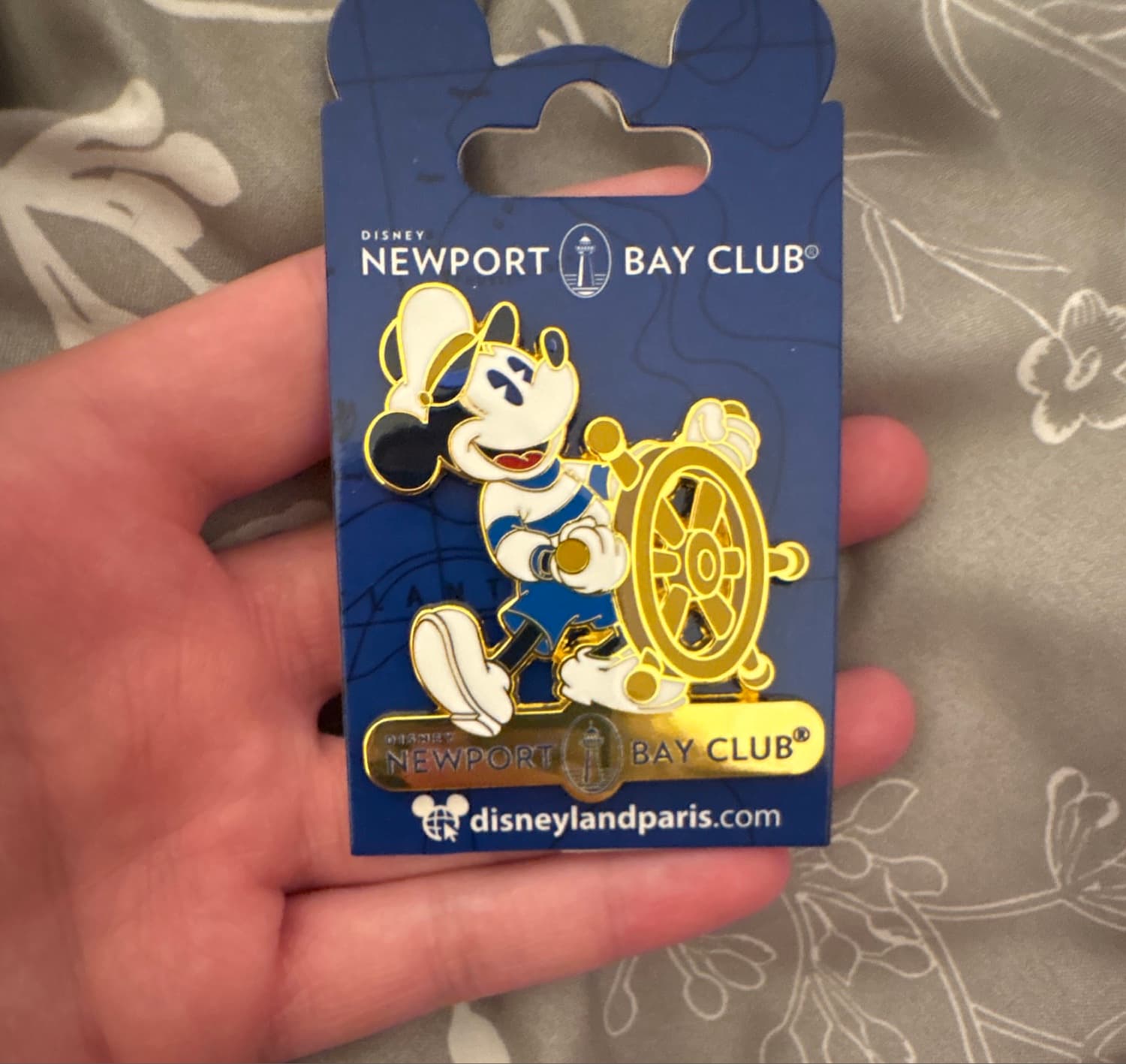 Exclusive Disney's Newport Bay Club Pin – Mickey at the Helm front