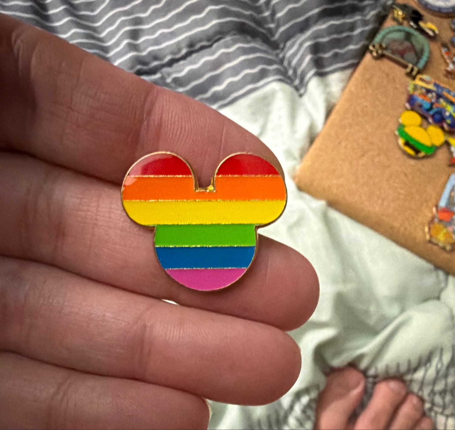 Mickey Mouse Icon Rainbow Pride Pin front