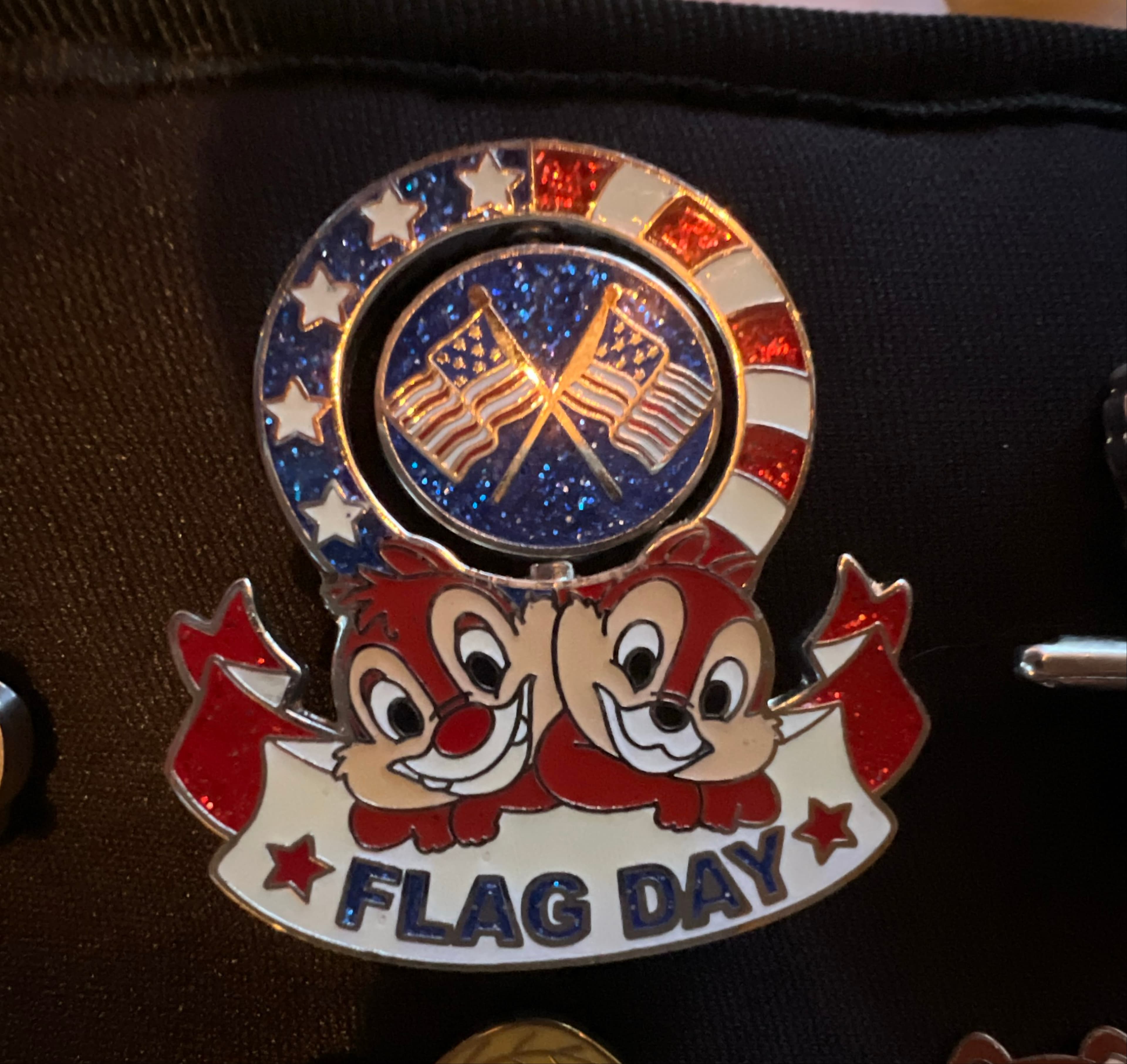 Disney Flag Day Chip 'n' Dale Spinner Pin 2013 front
