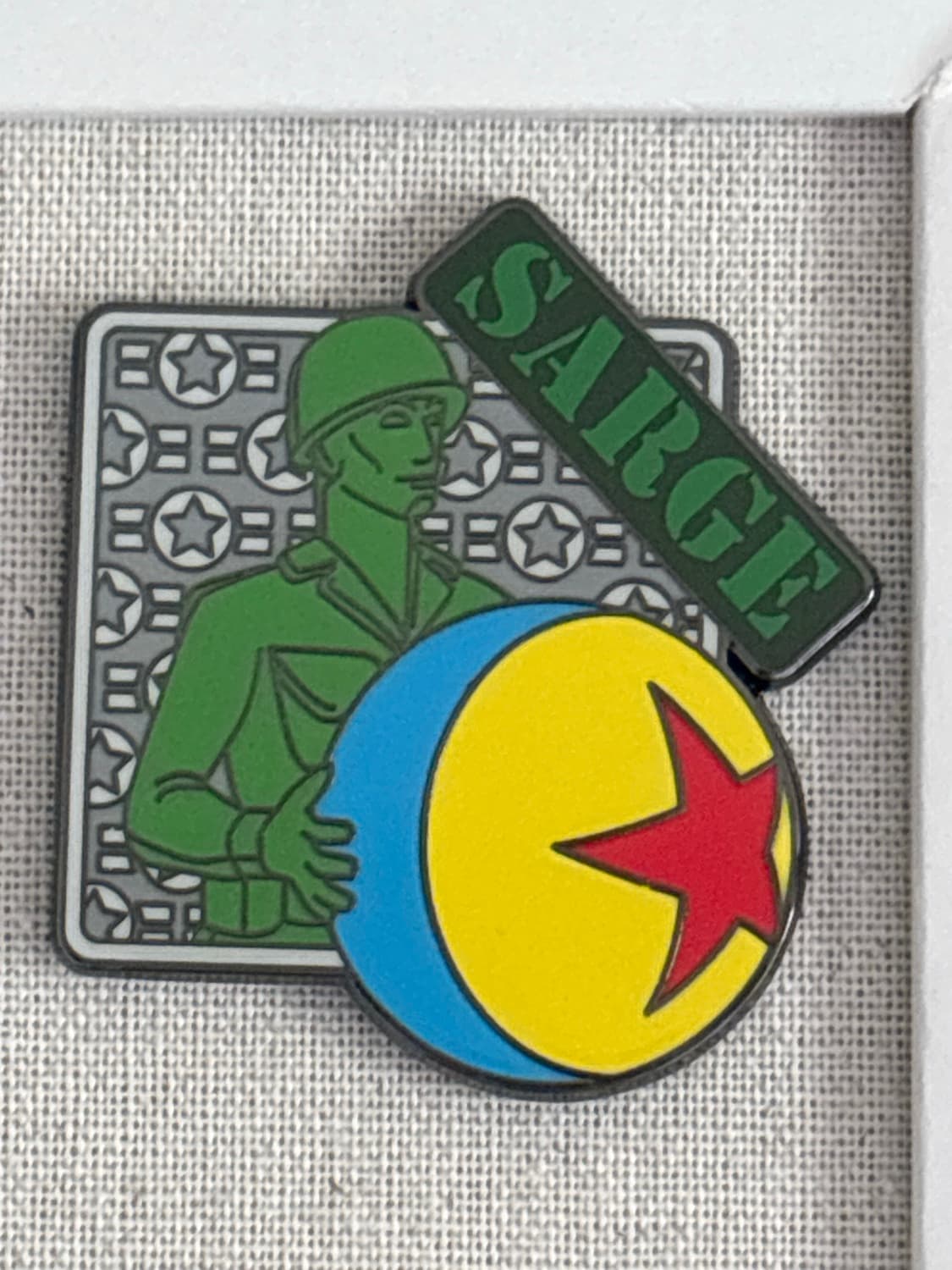 Toy Story Sarge Green Army Man with Pixar Ball Pin front