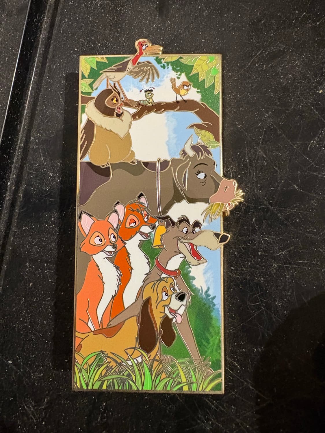 The Fox and the Hound Character Cluster fantasy Pin front