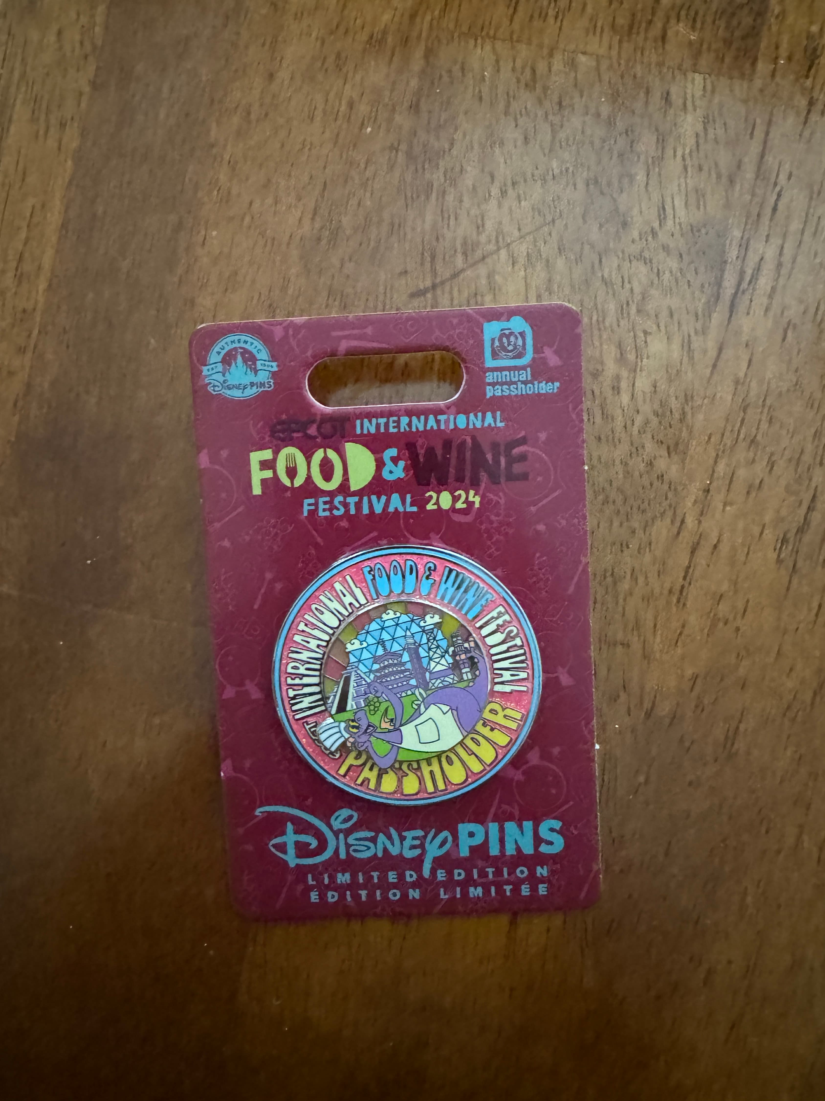 2024 Epcot International Food and Wine Festival Annual Passholder Exclusive Figment front