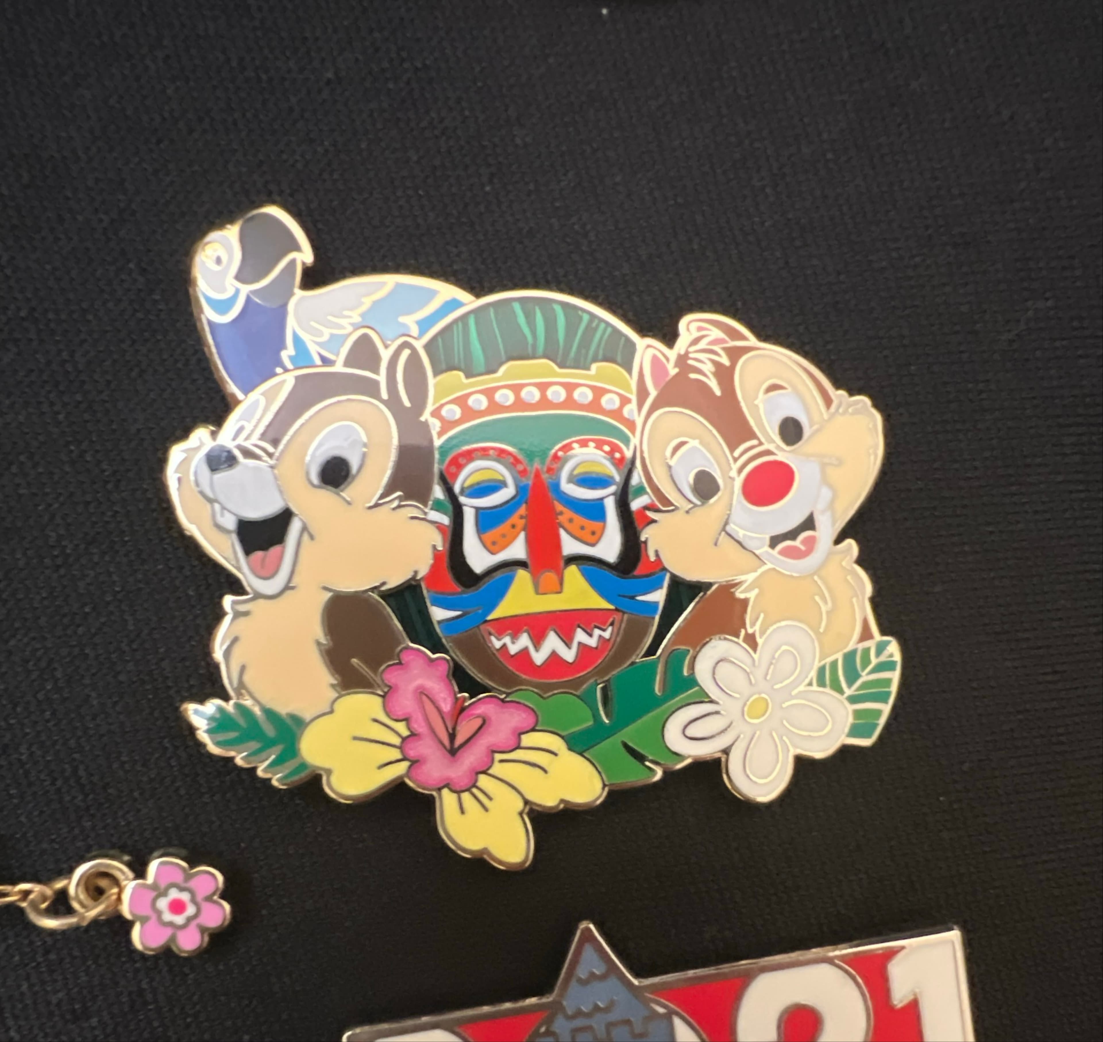 DLR - Annual Passholder Enchanted Tiki Room - Chip N Dale Pin front