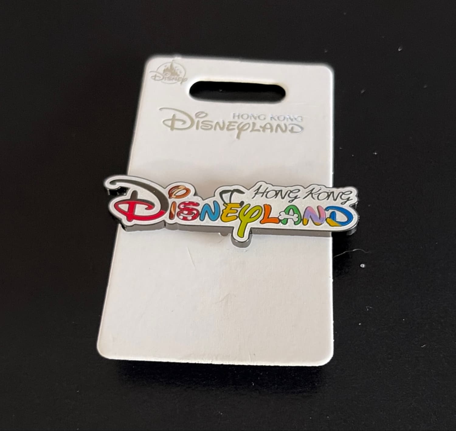 Colorful Hong Kong Disneyland Logo Pin front