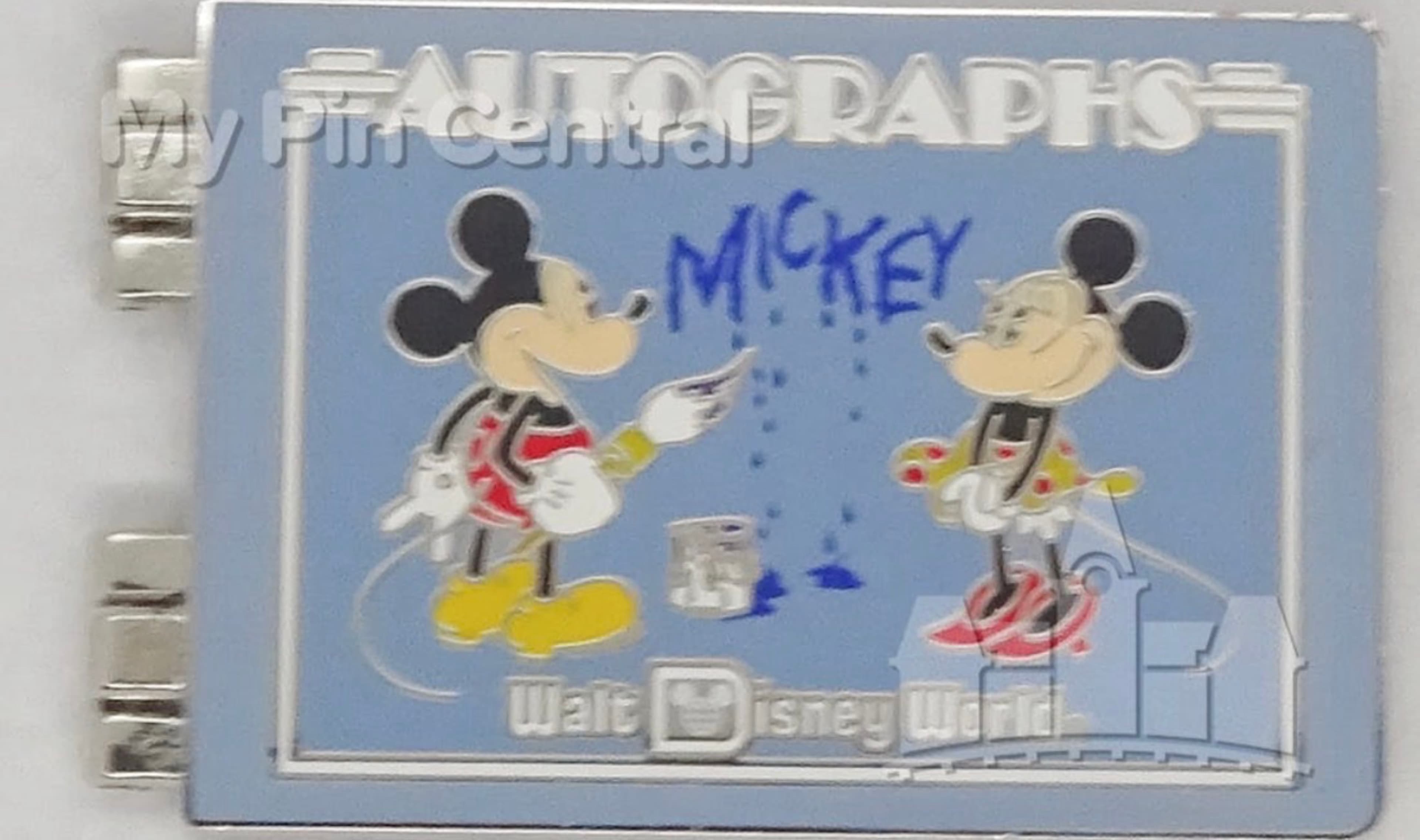 Mickey & Minnie Autographs Painting Walt Disney World Pin front