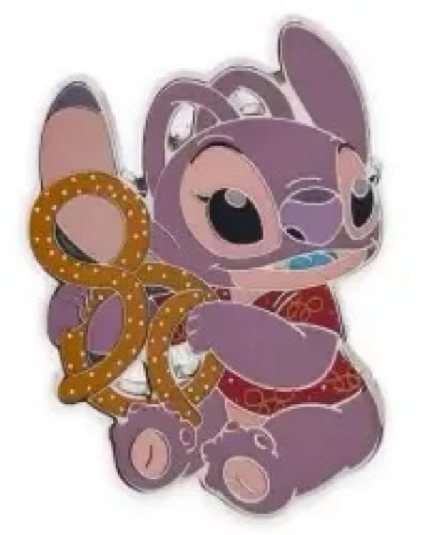 Angel with Pretzel - Stitch Attacks Snacks Series - January front