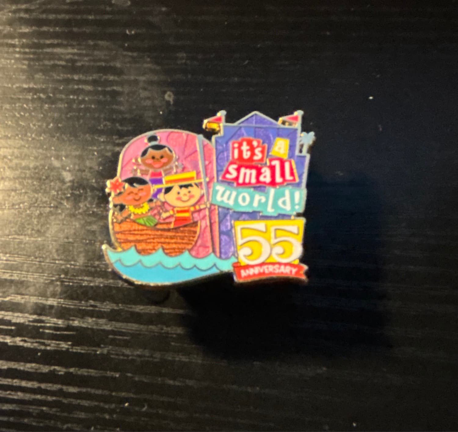 It's a Small World 55th Anniversary Characters Pin front