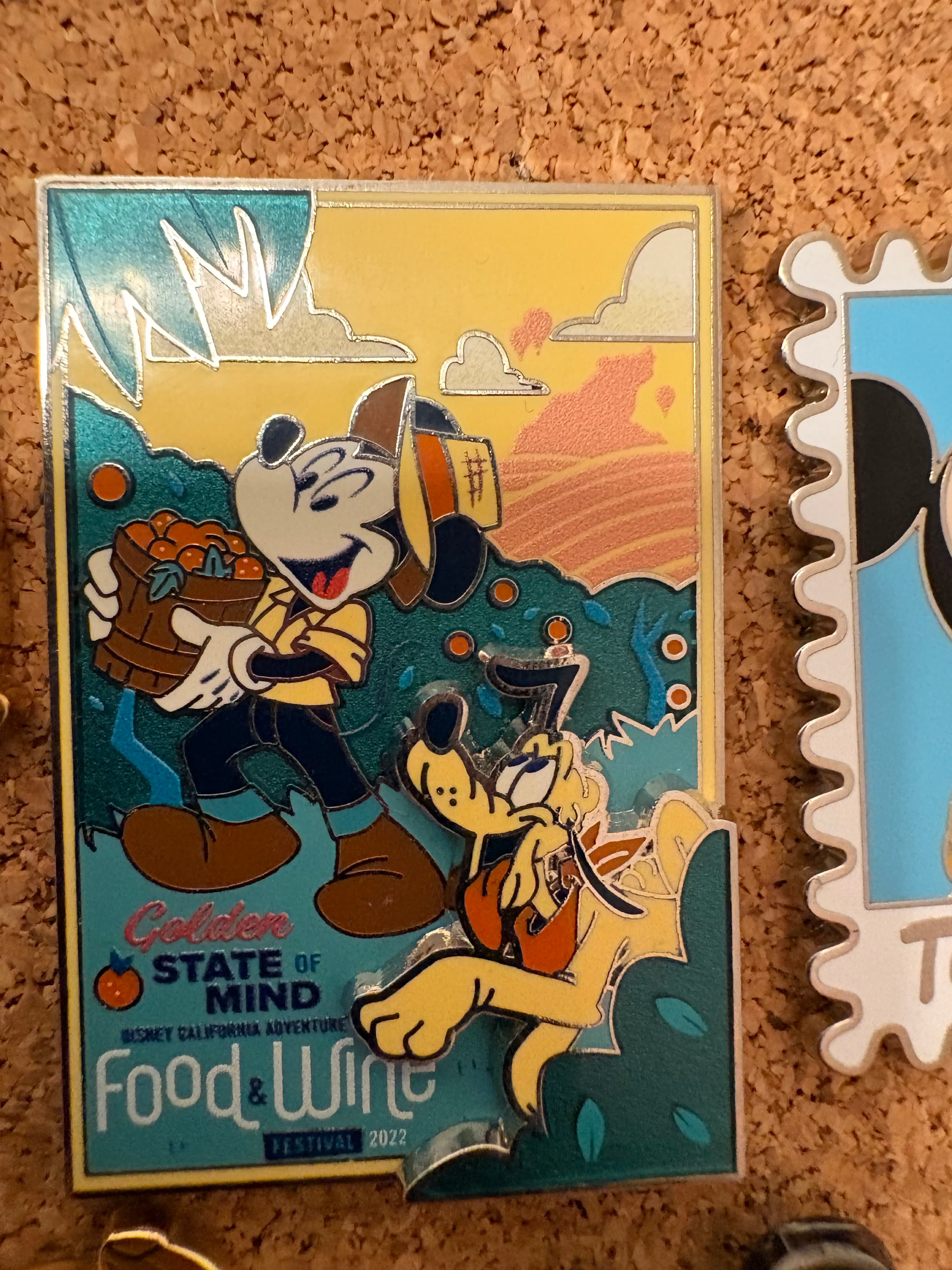 Mickey and Pluto Golden State of Mind Disney California Adventure Food & Wine Festival 2022 Pin front