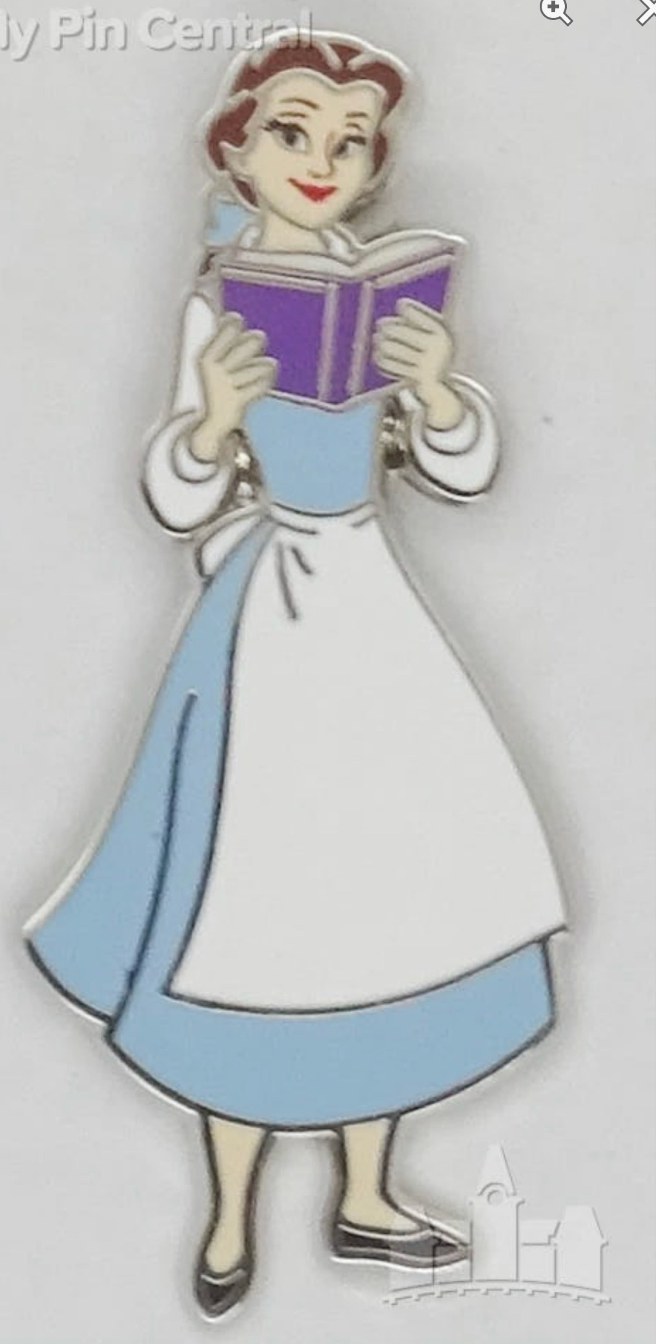 Princess Belle in Blue and White Dress Reading Book front