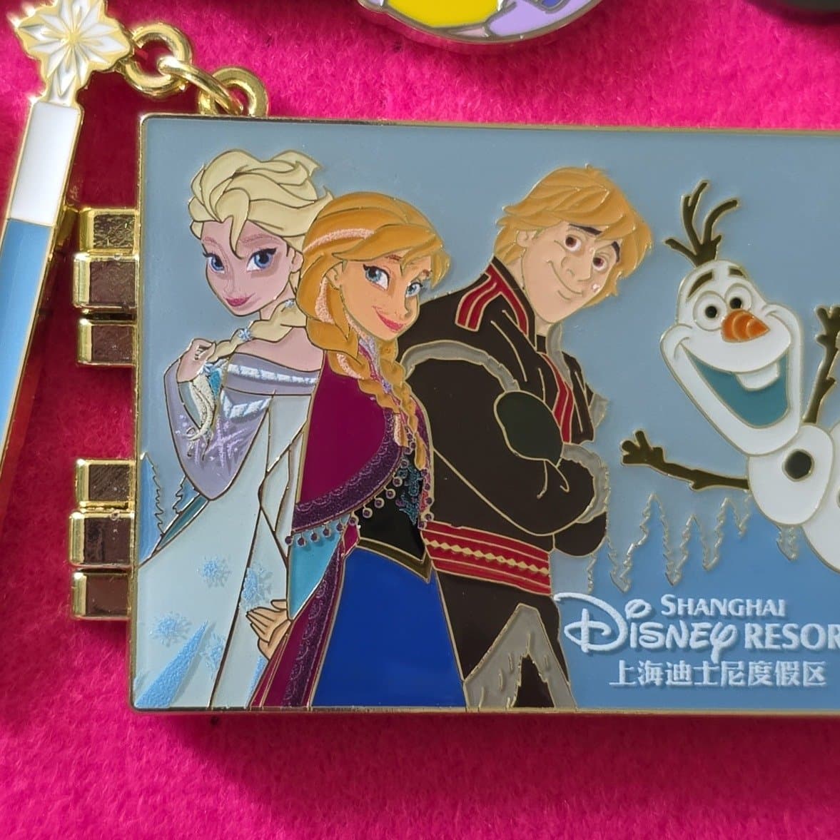 Frozen Anna Elsa Kristoff Olaf Shanghai Disney Resort Pin front