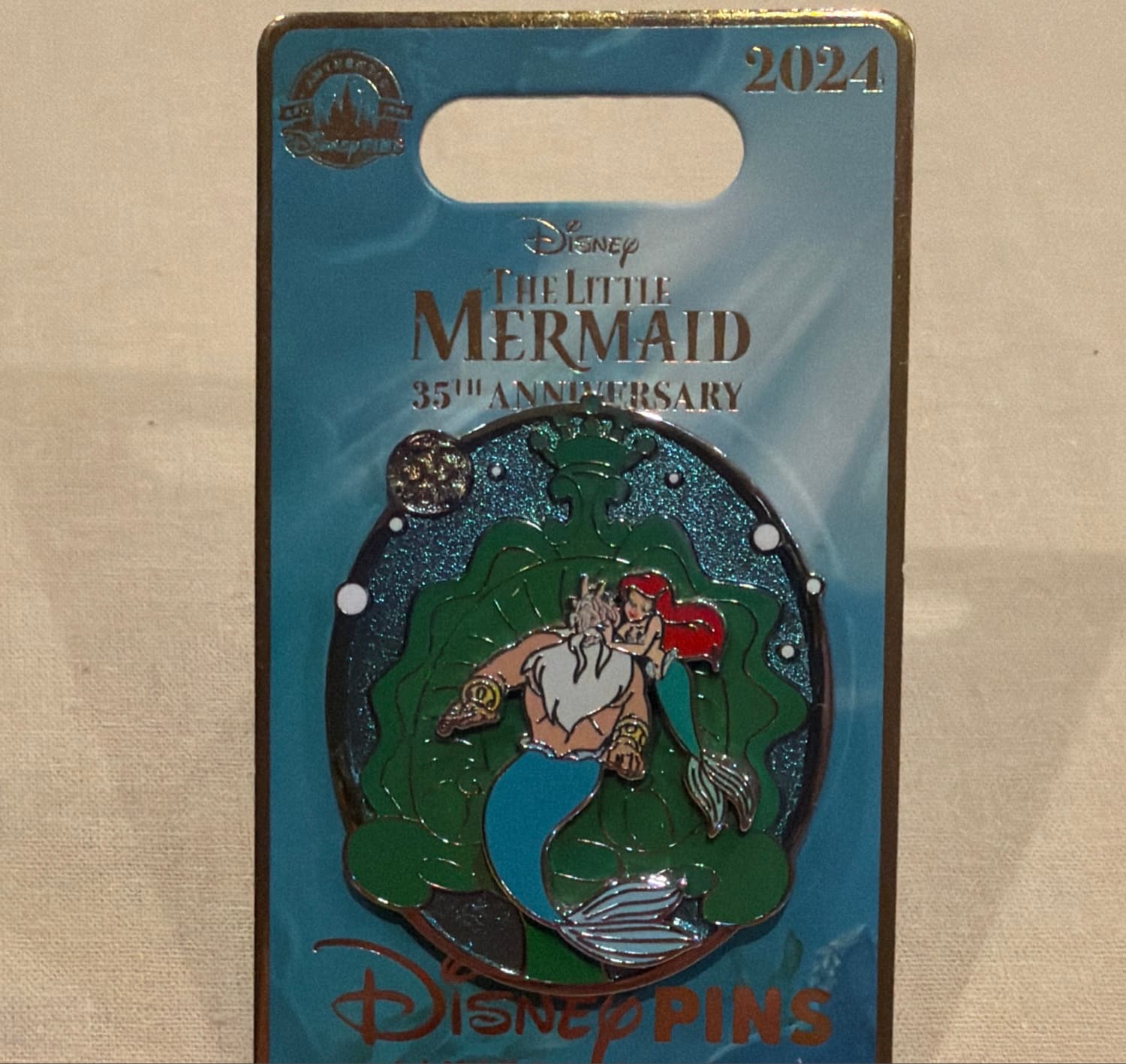 The Little Mermaid 35th Anniversary Ariel & King Triton Pin front