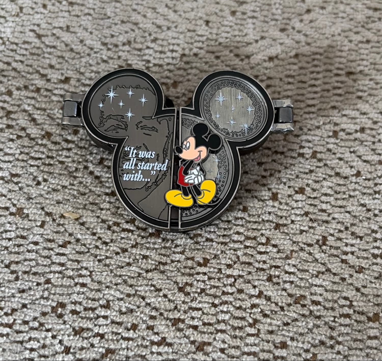 Mickey - It Was All Started With - Hinged - Black with White Text front