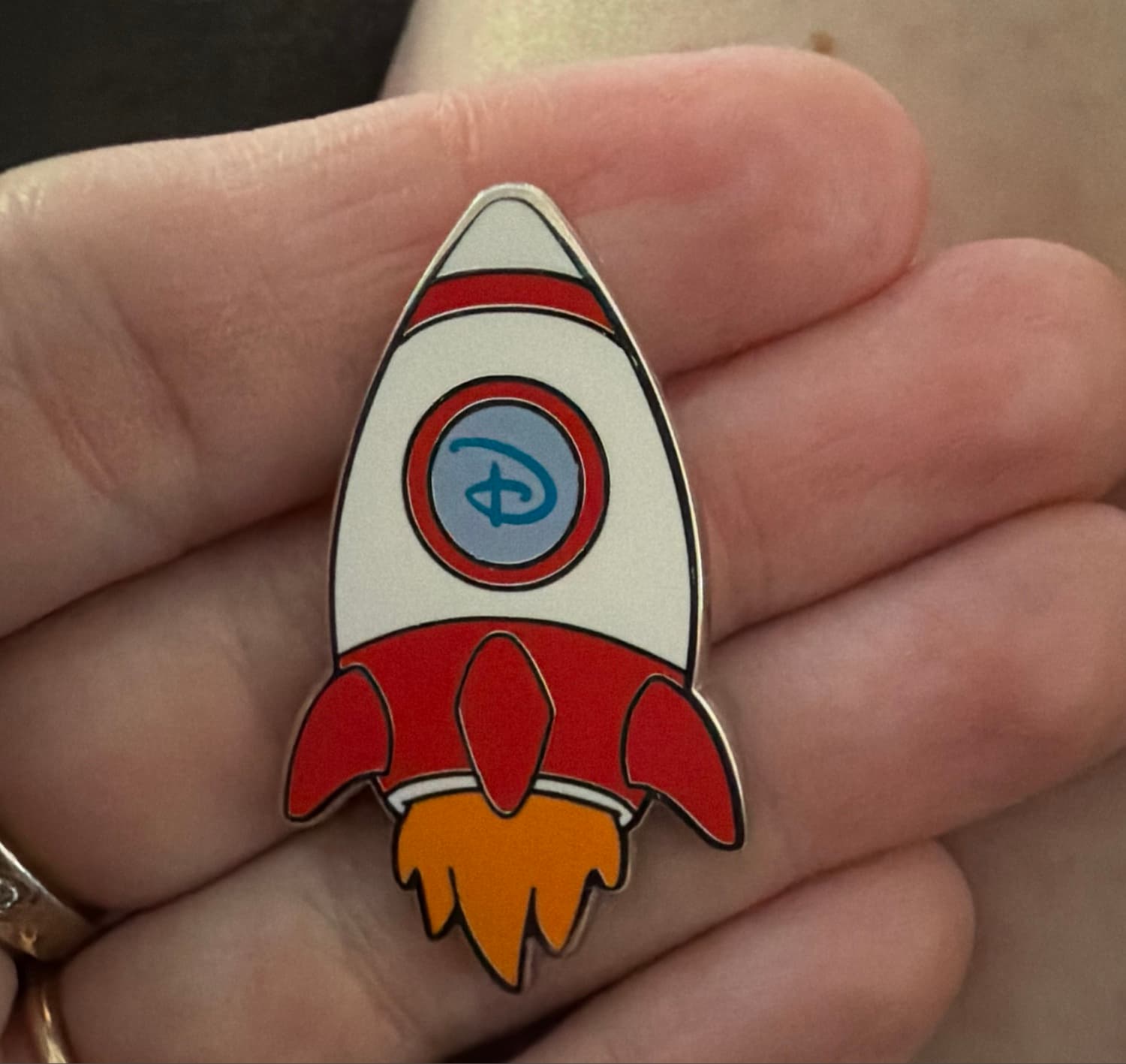 Disneyland Classic Rocket with D Logo Pin front