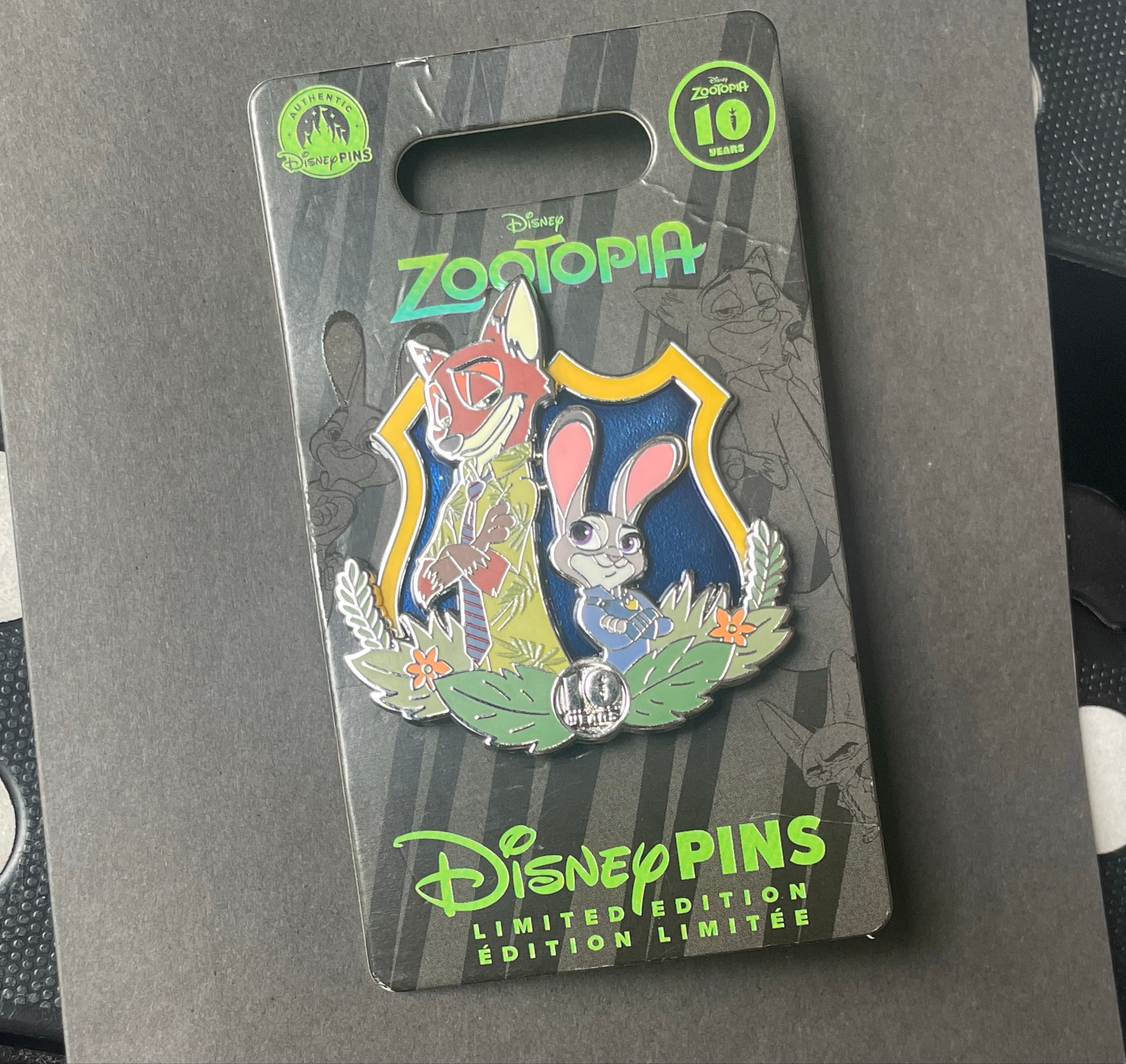 Nick Wilde and Judy Hopps Badge - Zootopia 10th Anniversary front