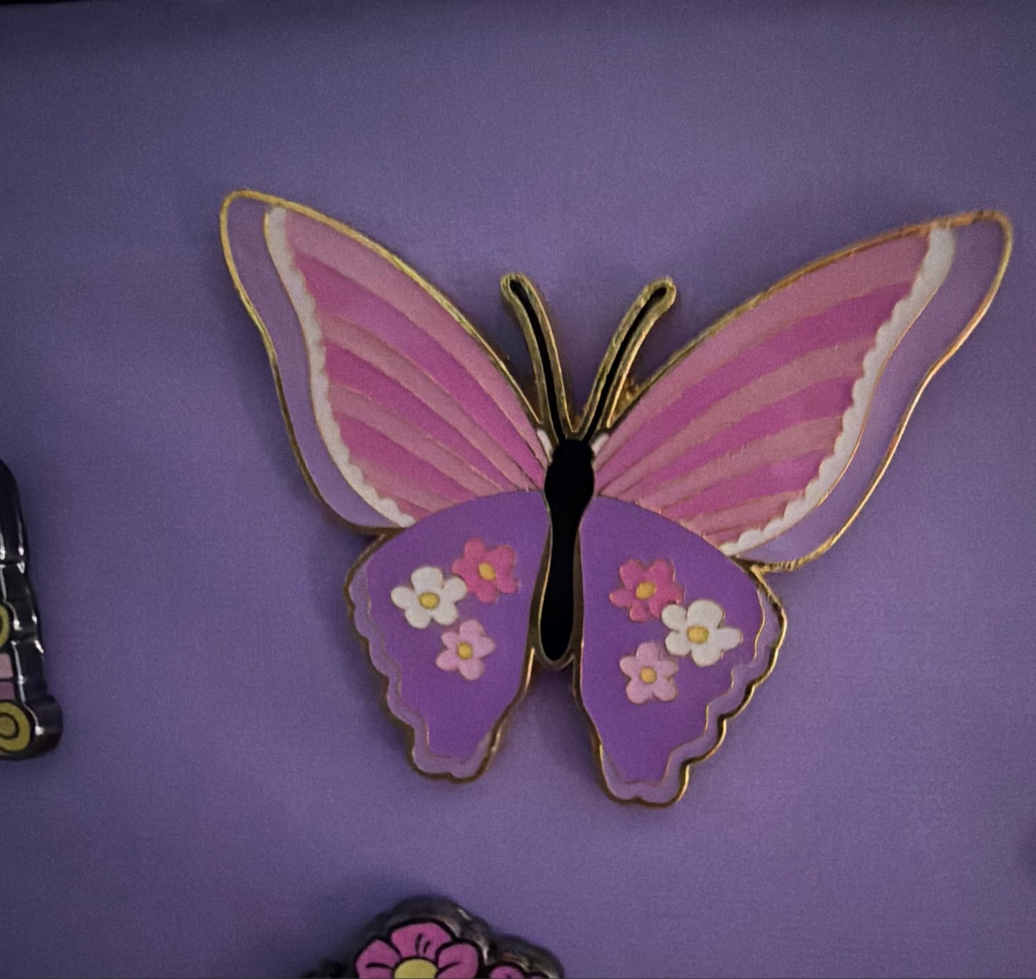 Rapunzel Butterfly Pin front
