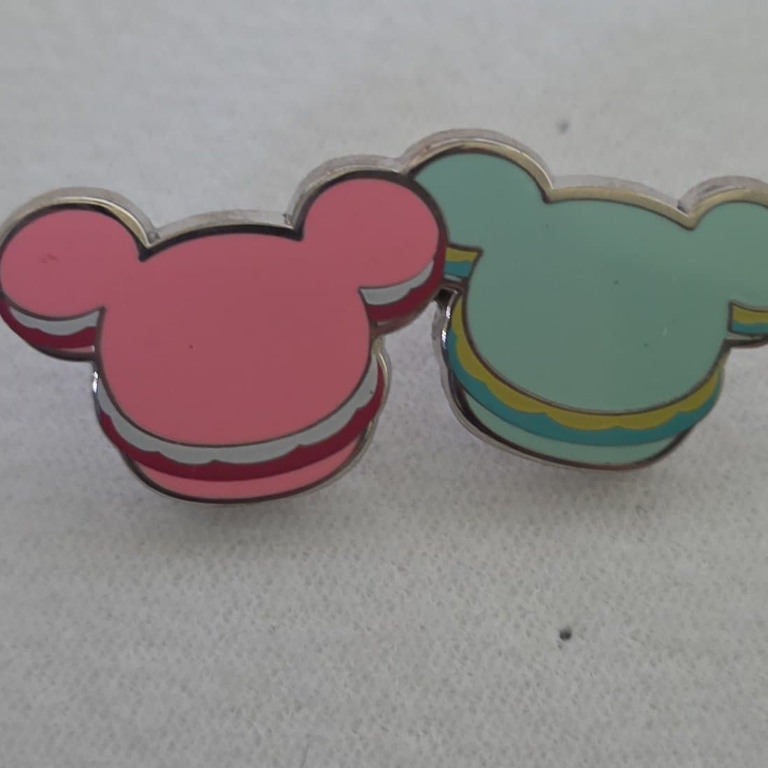 Mickey Mouse Pink and Blue Macaron Hidden Mickey Pins front
