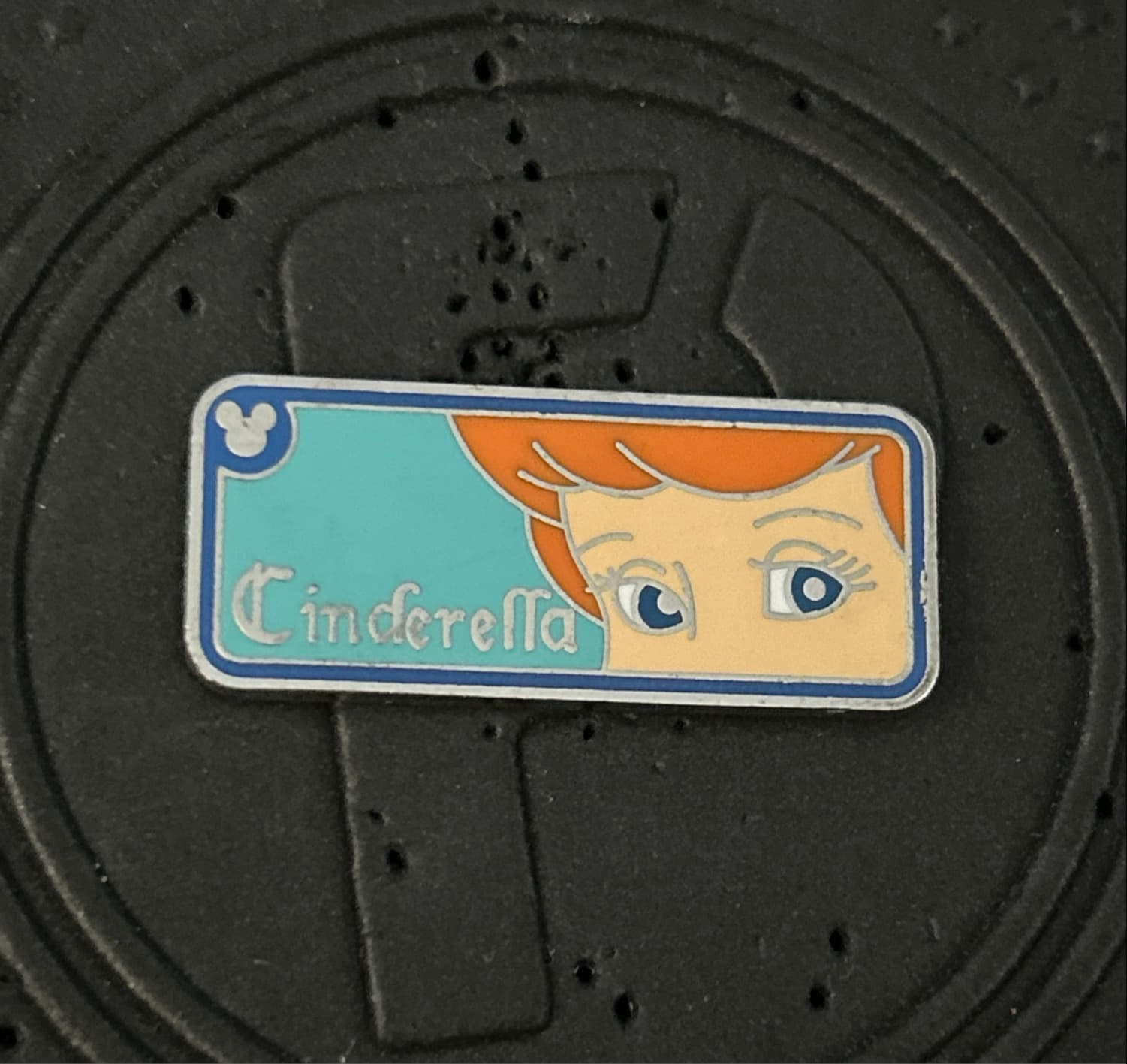Cinderella Name Tag Hidden Mickey Pin front