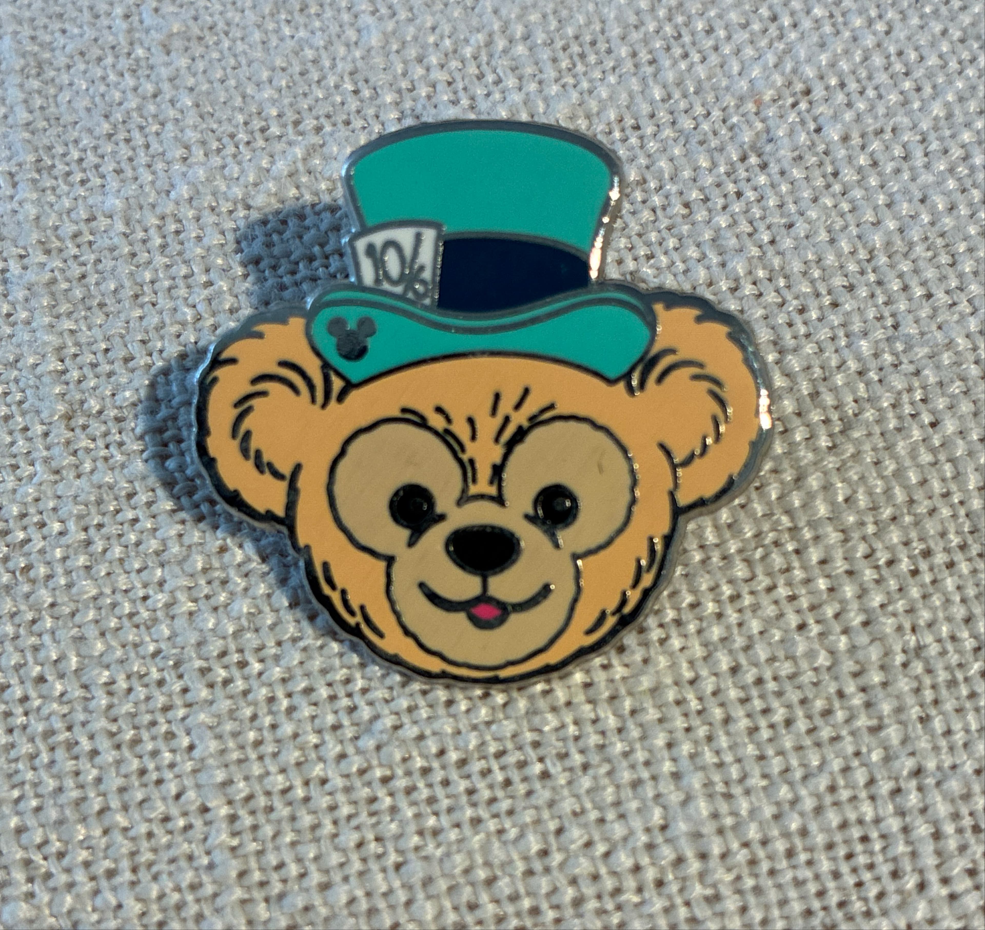 Duffy the Disney Bear in Mad Hatter Hat front
