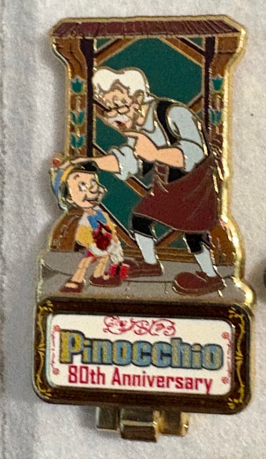 2020 Pinocchio 80th Anniversary Pin front