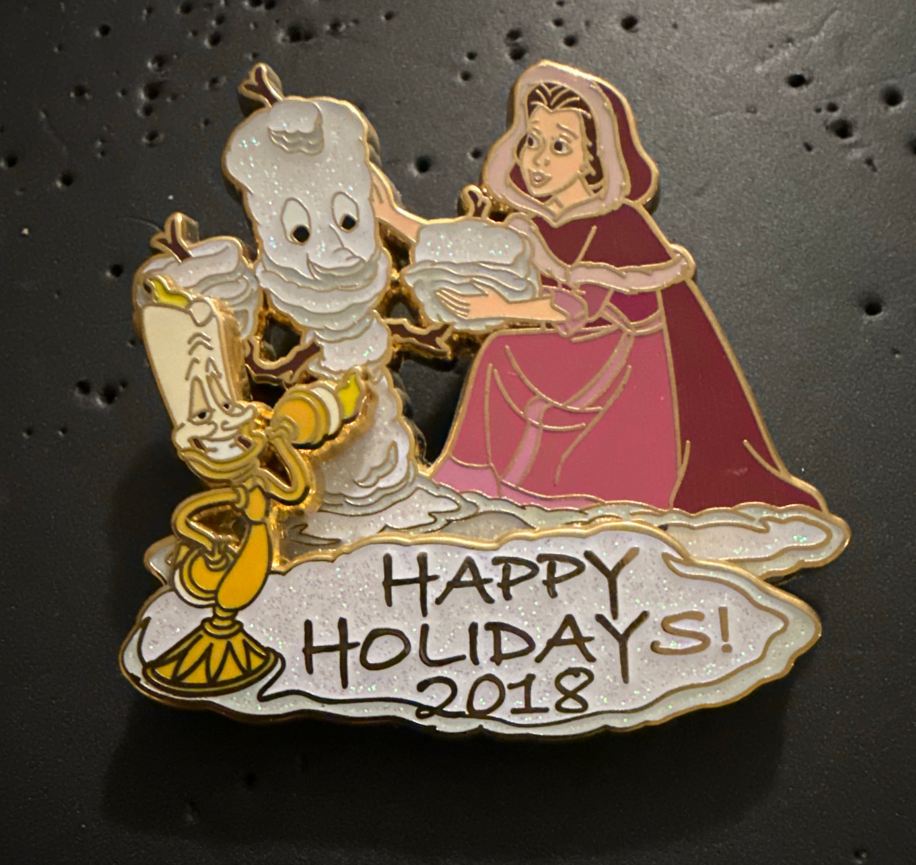 Happy Holidays 2018 - Belle and Lumiere front