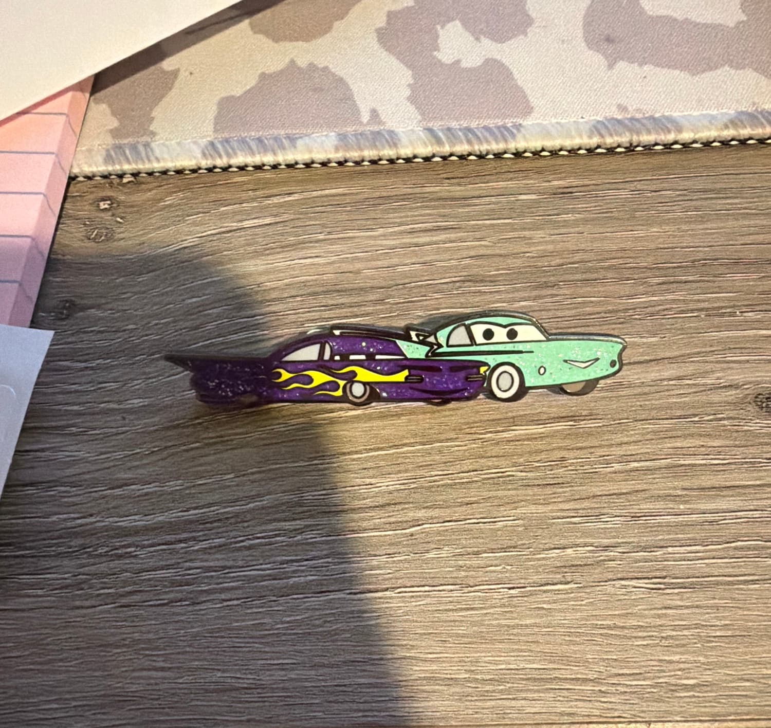 Ramone & Flo Glitter Chaser Mystery Pin front