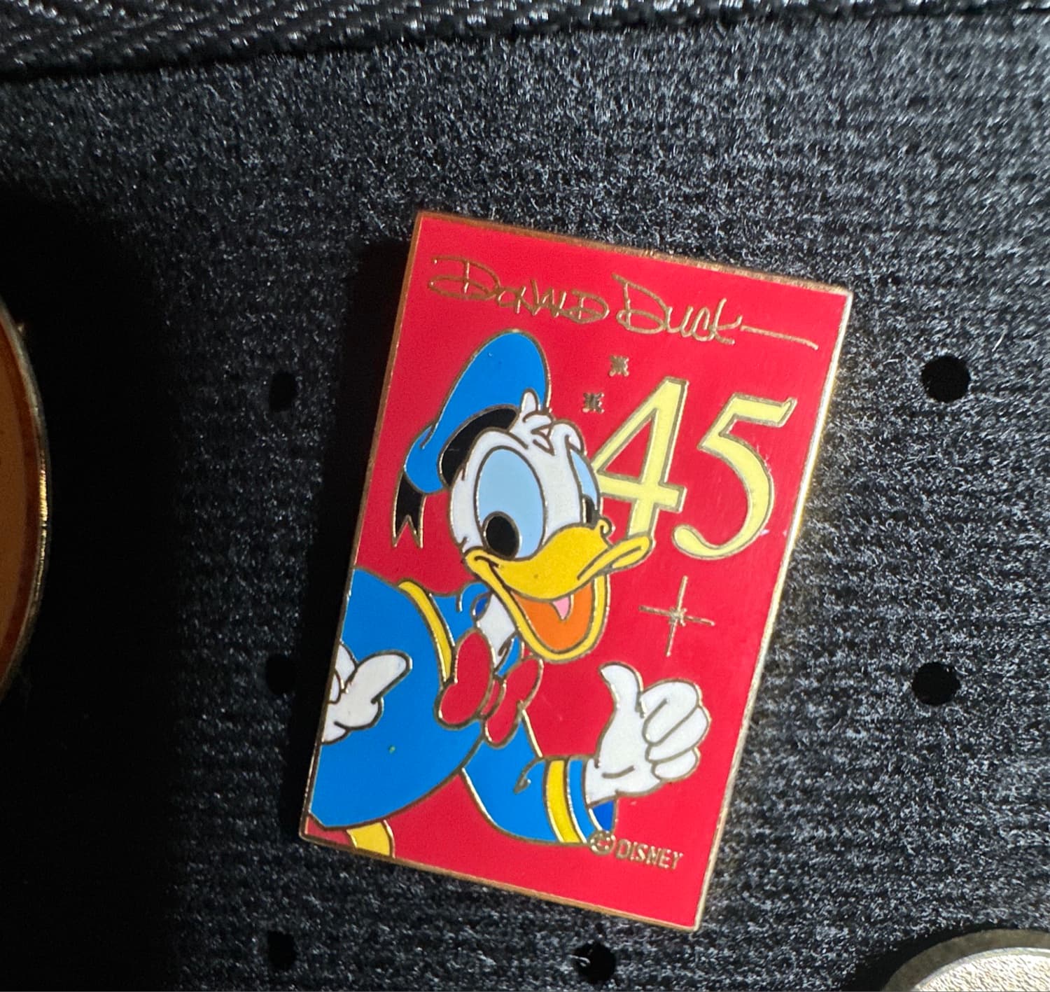 Donald Duck 45th Anniversary Signature Series Pin front