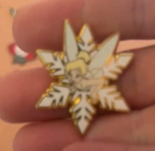 Loungefly Disney Tinkerbell With Snowflake Holiday Winter Pin front
