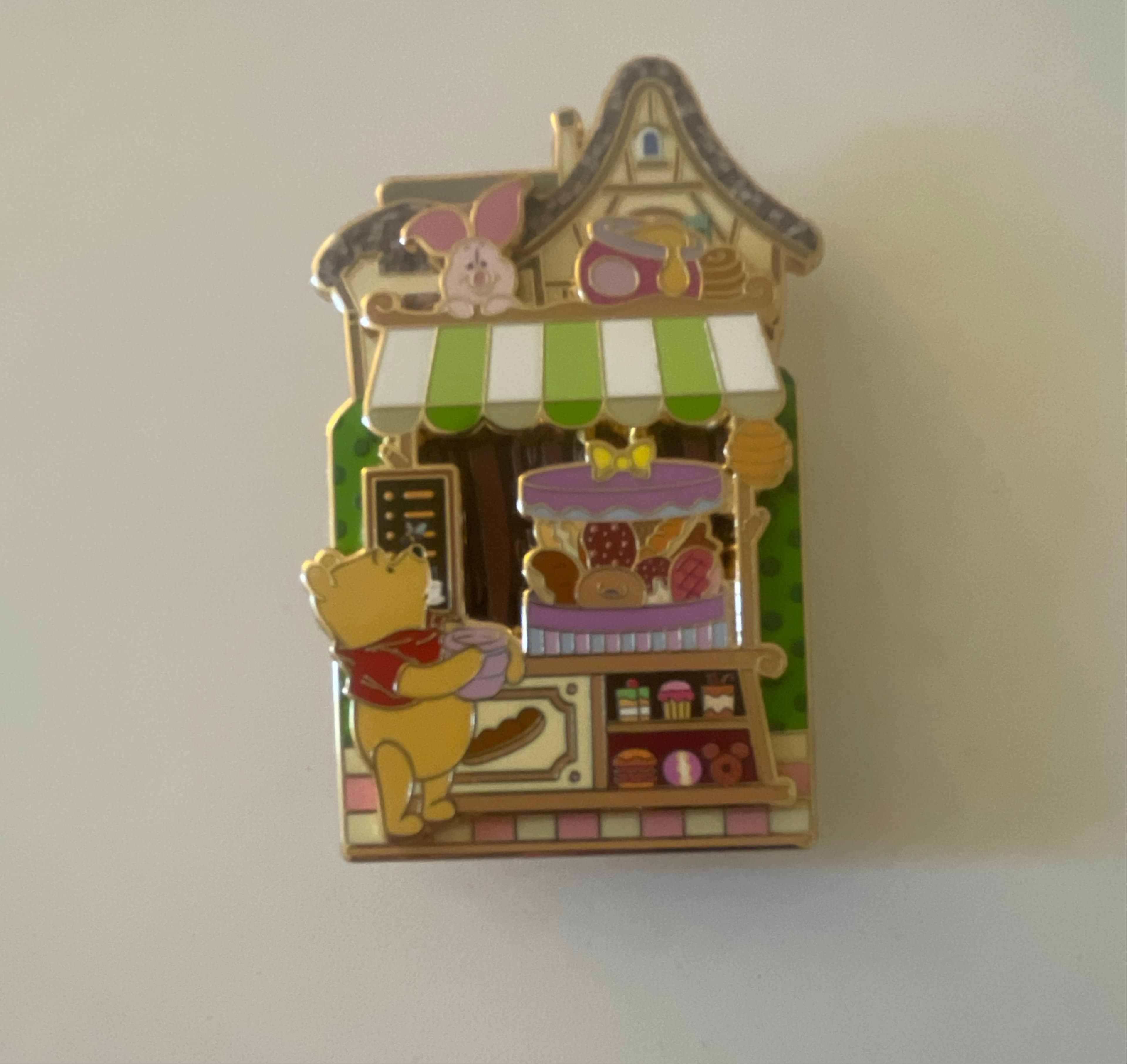 Winnie the Pooh and Piglet at Bakery front