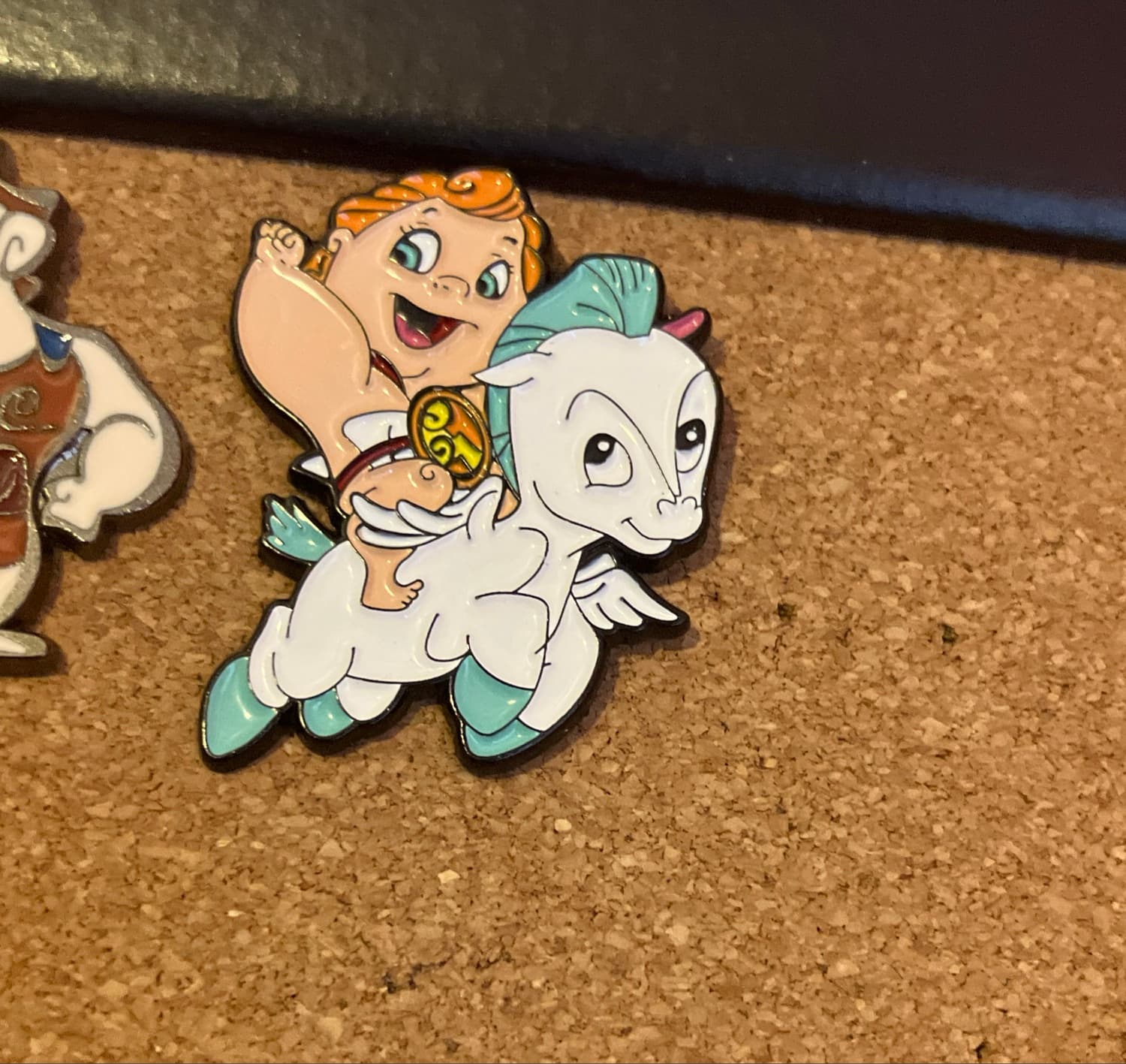Baby Hercules and Baby Pegasus Riding Pin front