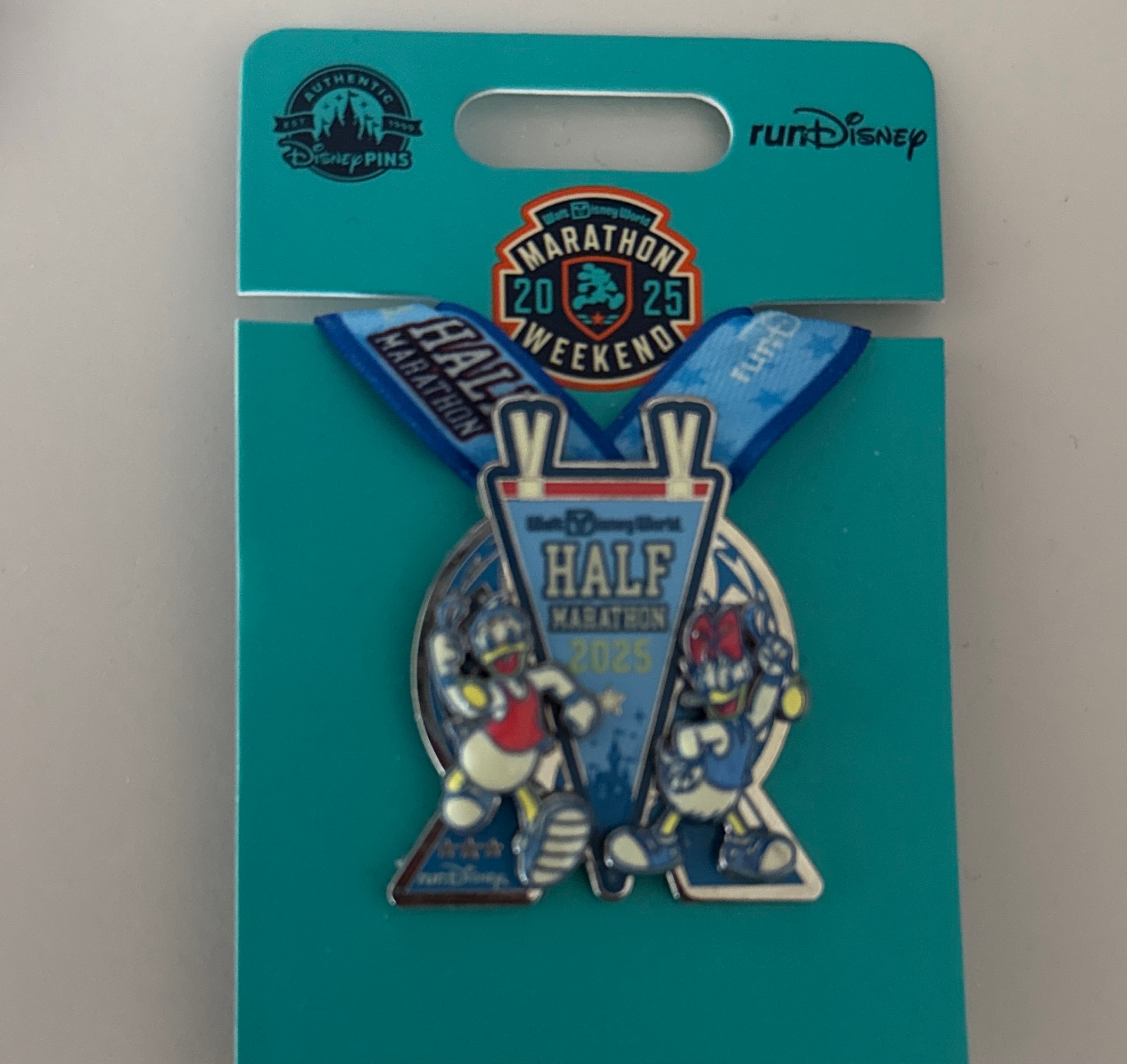 Donald & Daisy Duck - Half Marathon Medal Replica - runDisney 2025 Marathon Weekend front