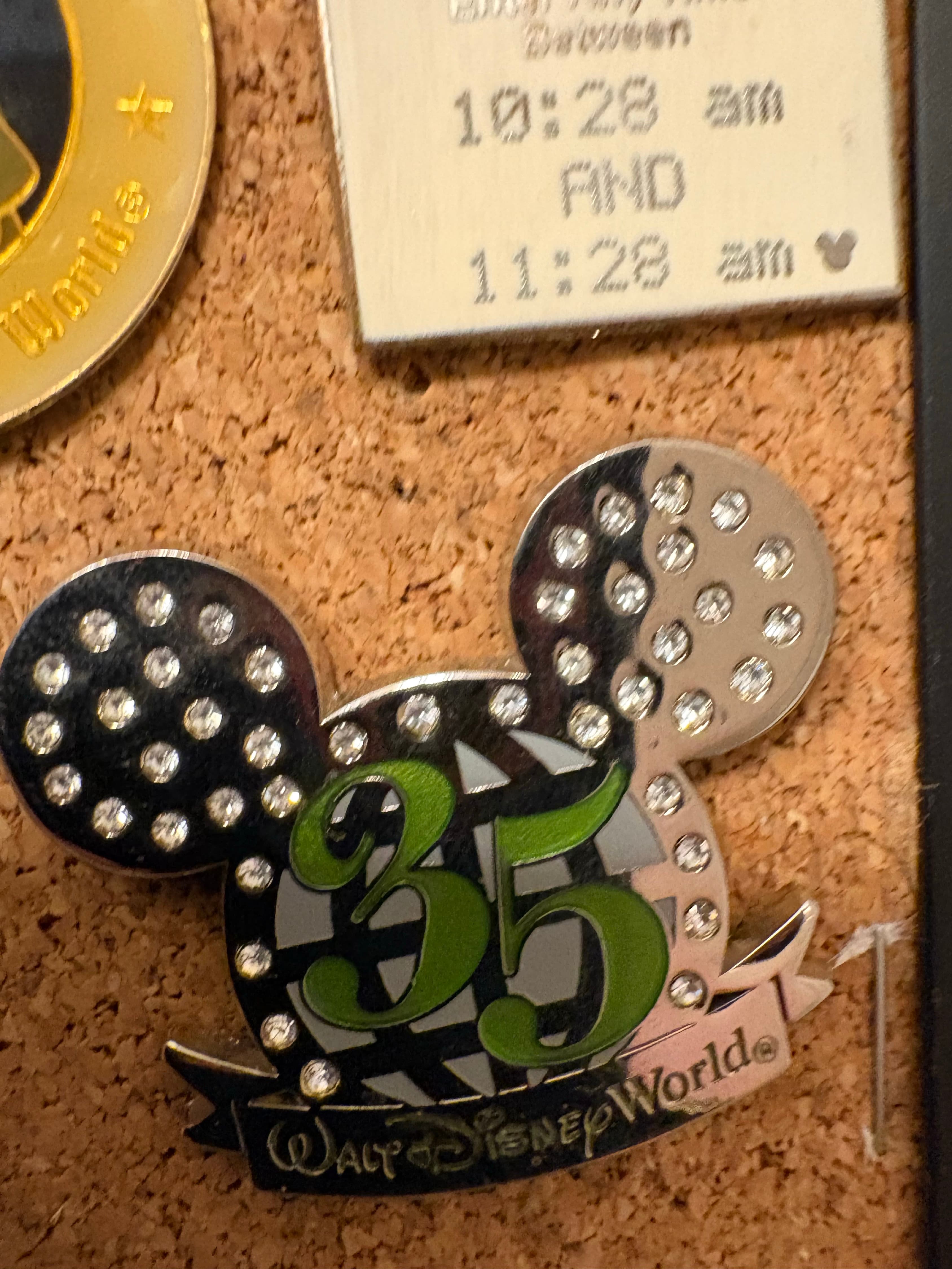 Disney WDW 35th Anniversary Jeweled Logo Mickey Ear Hat Pin front