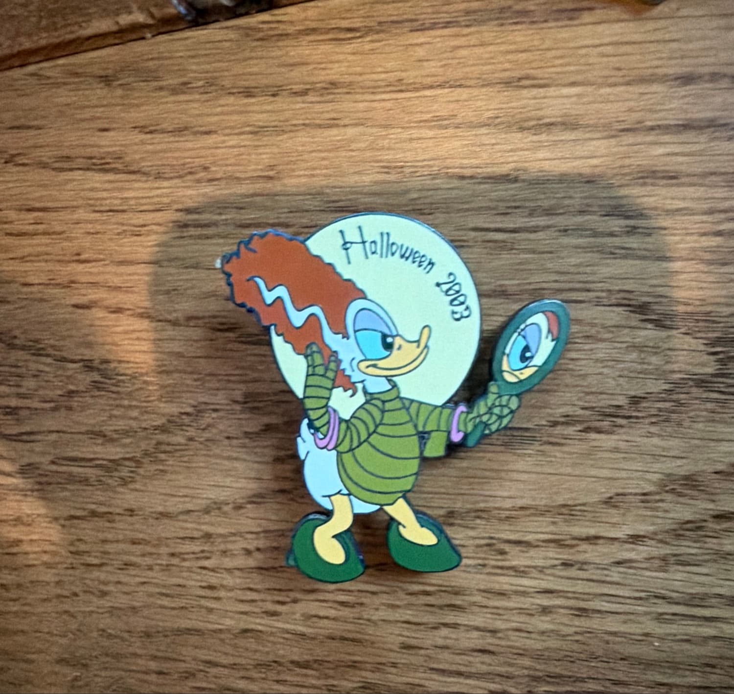 Daisy Duck Bride Of Frankenstein Halloween Pin front