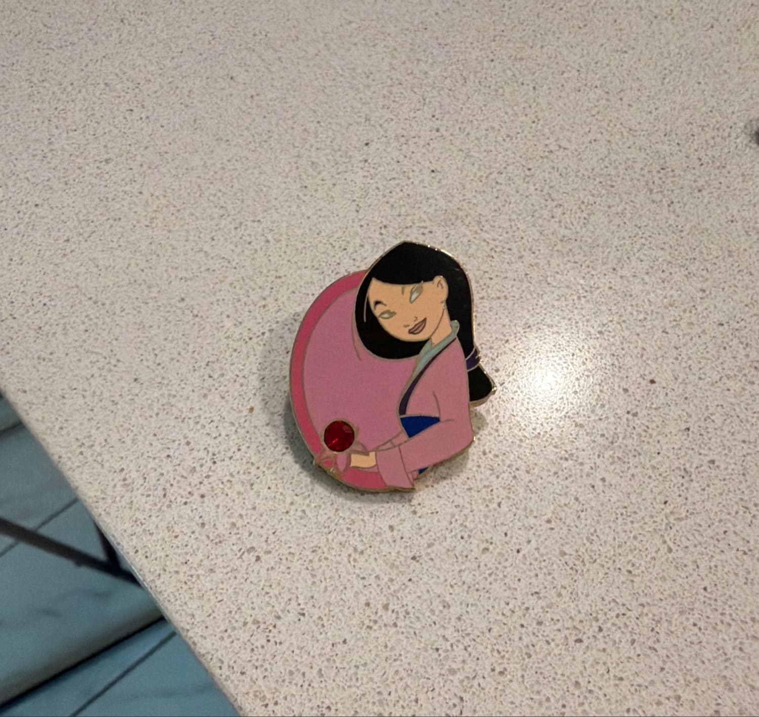 Mulan Princess Premiere Birthstone Series July Ruby Gem Pin front