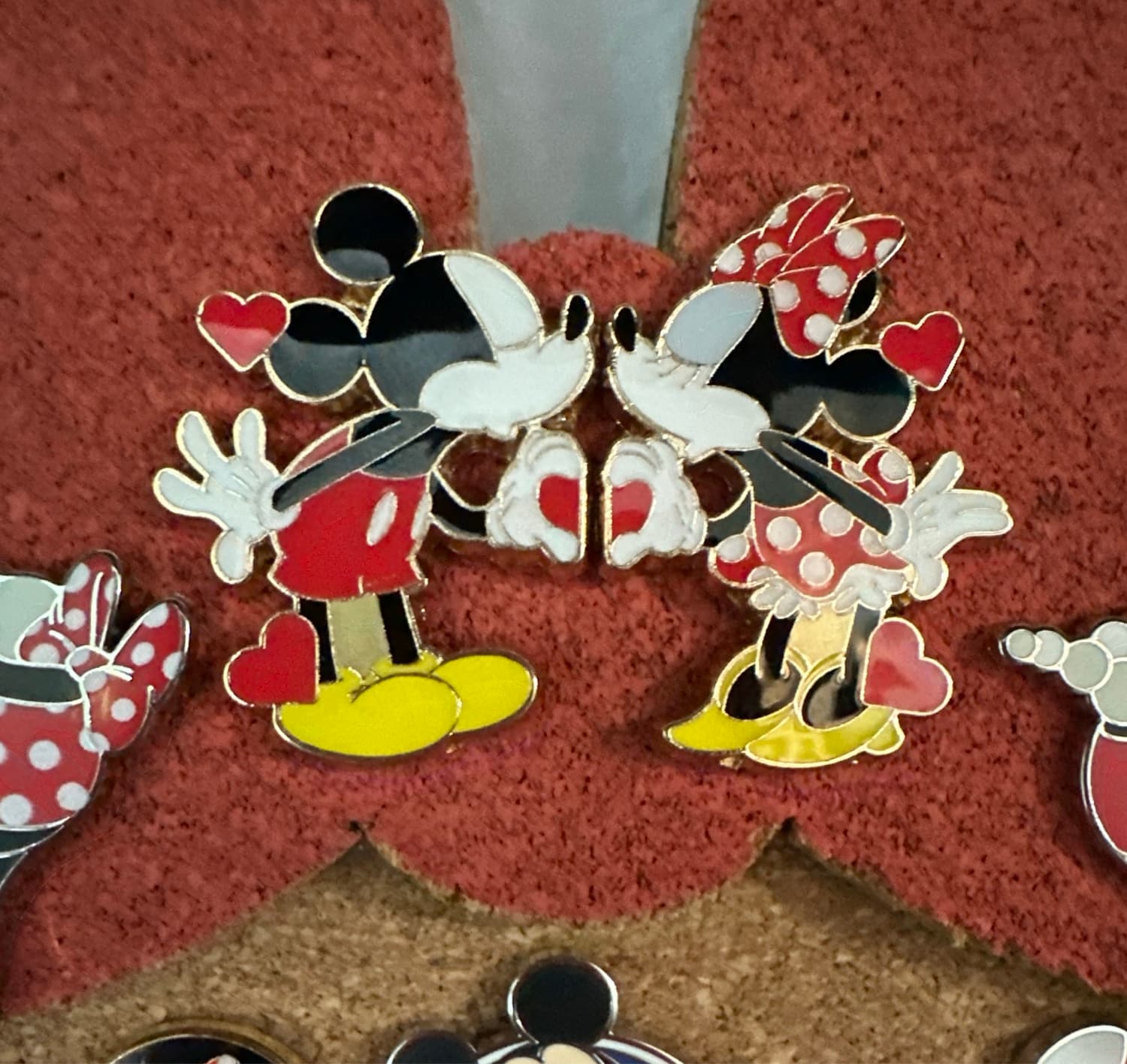 Mickey and Minnie Kissing with Hearts Loungefly front