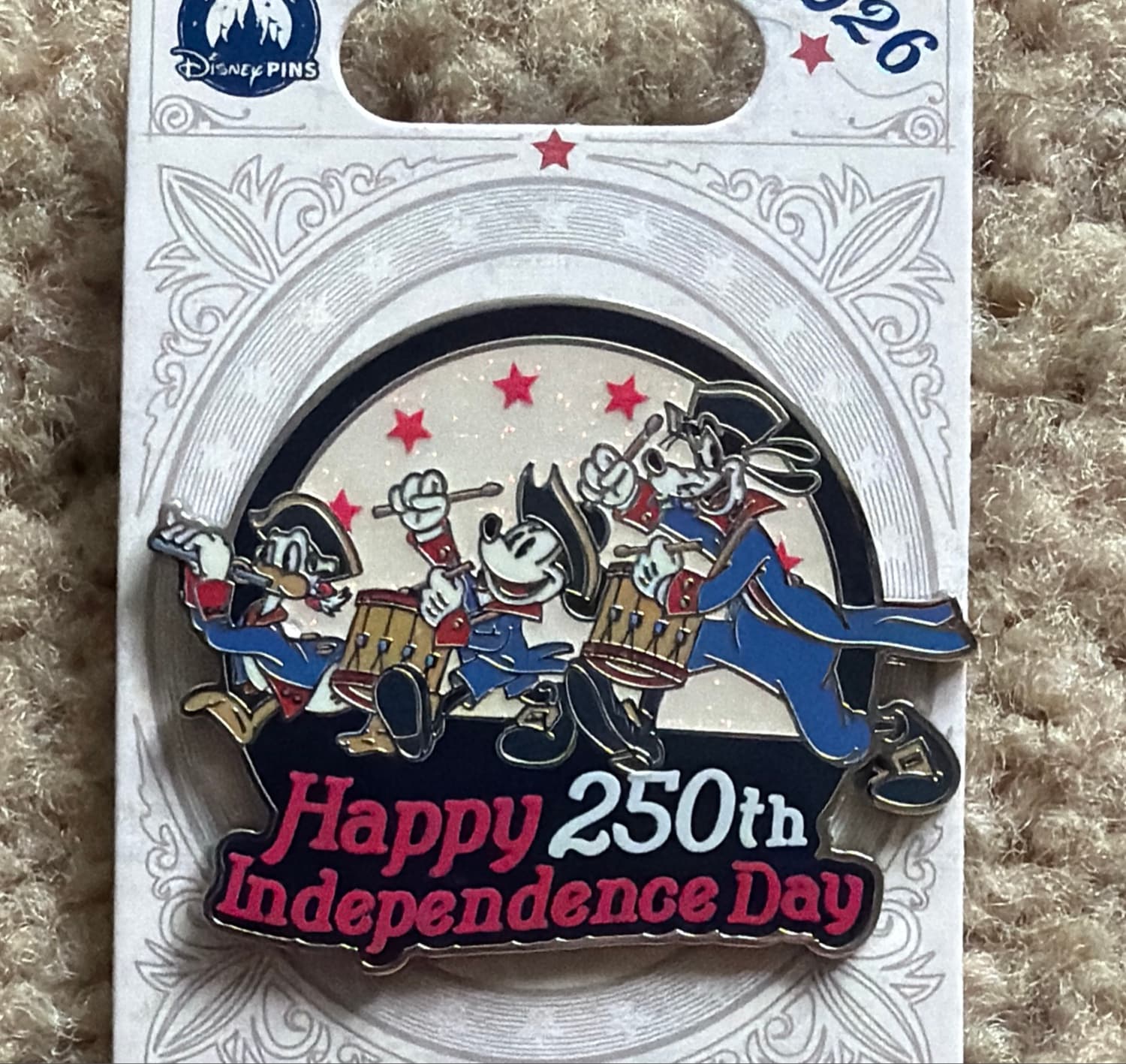 Mickey Mouse and Friends ''Happy 250th Independence Day'' 4th of July 2026 Pin front