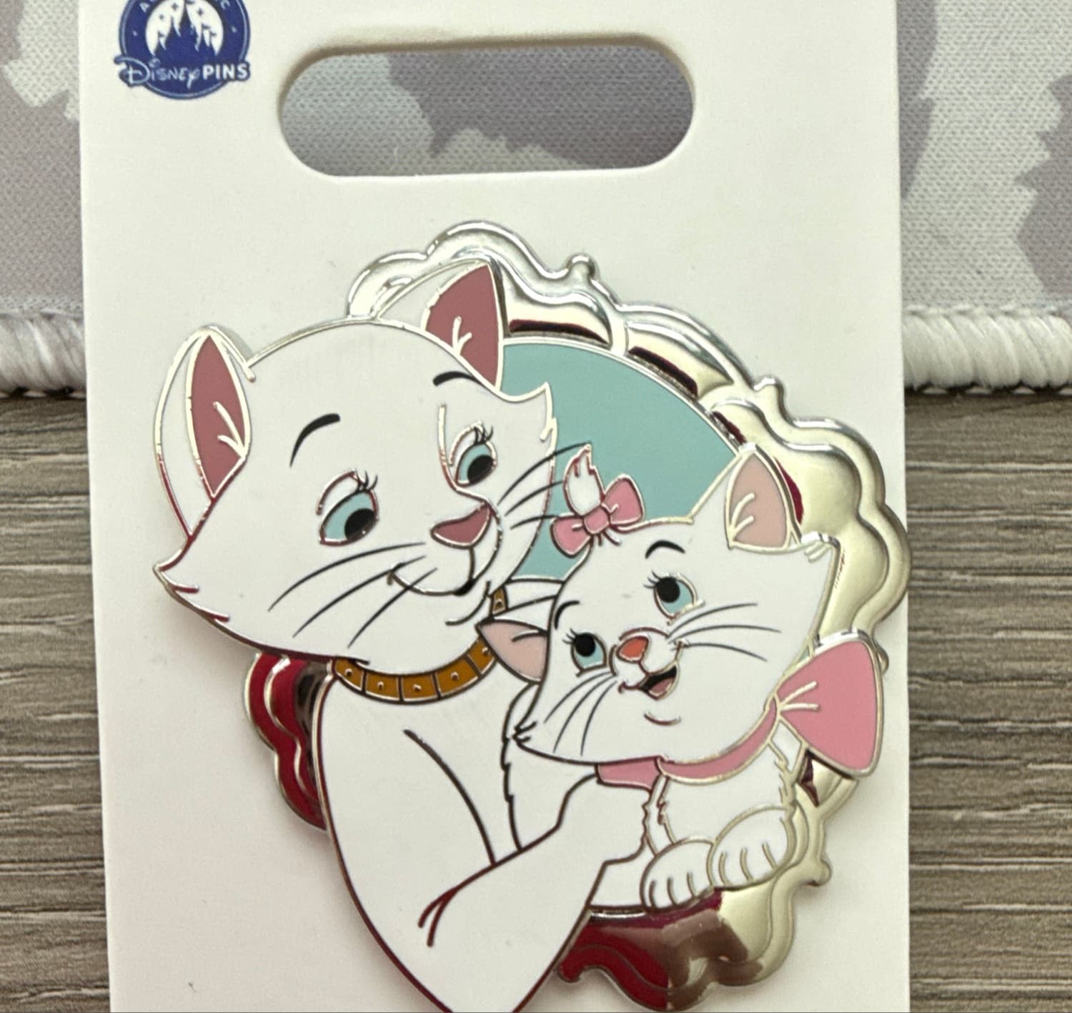 The Aristocats Marie & Duchess Silver Frame Pin front