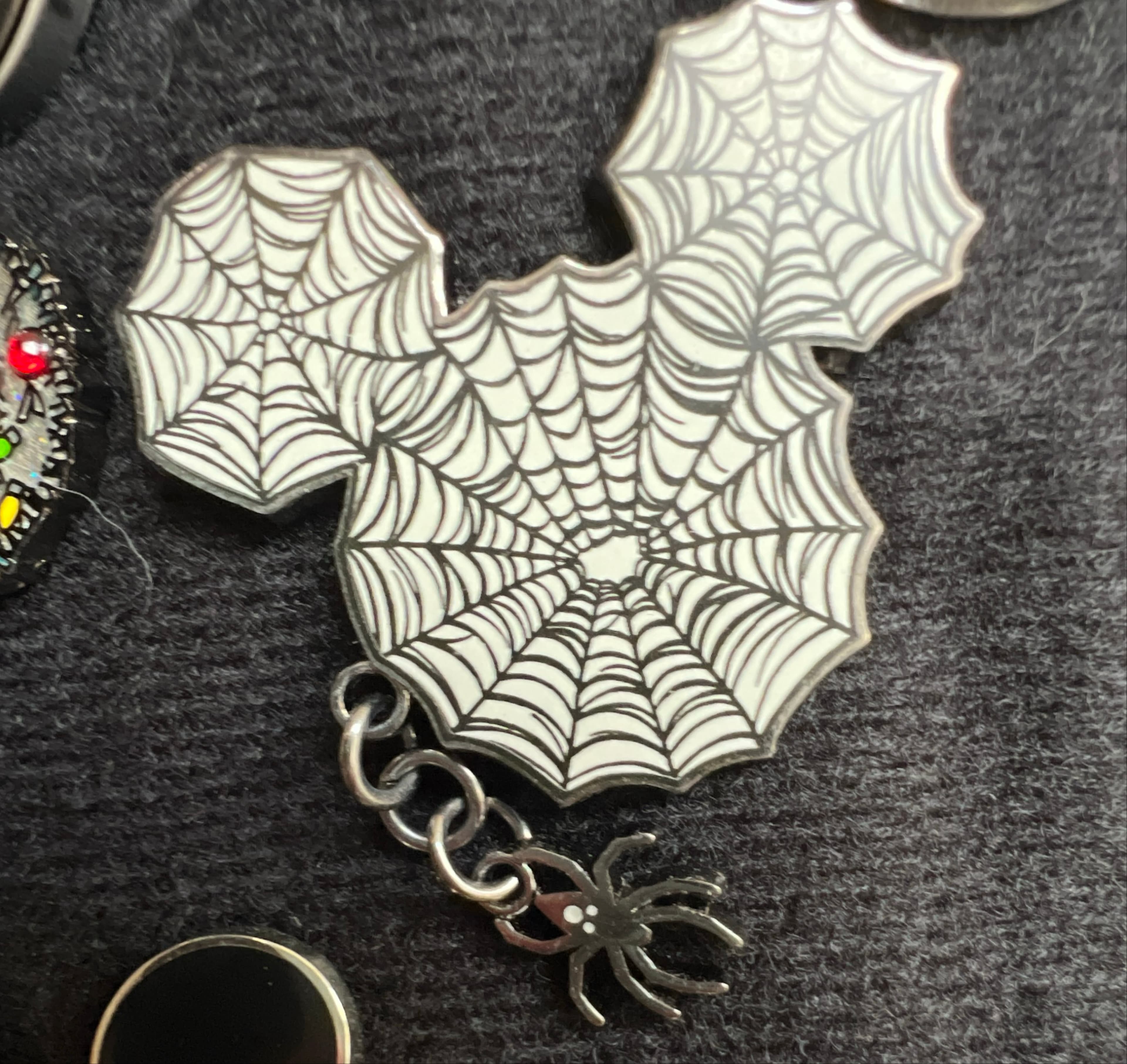 Mickey Icon Spider Web with Spider Dangle front