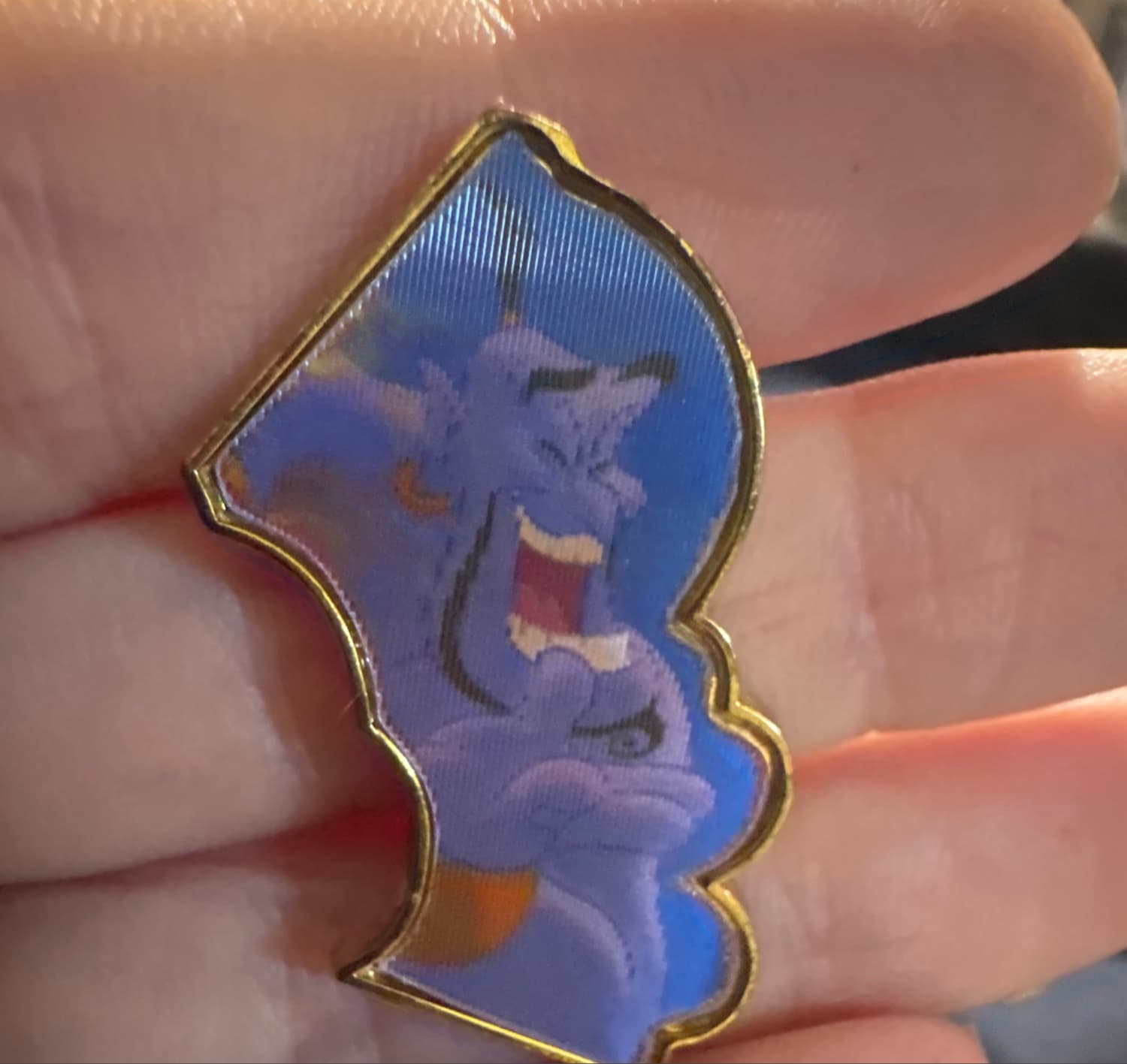 Aladdin Lenticular Portrait Mystery Pin - Genie front