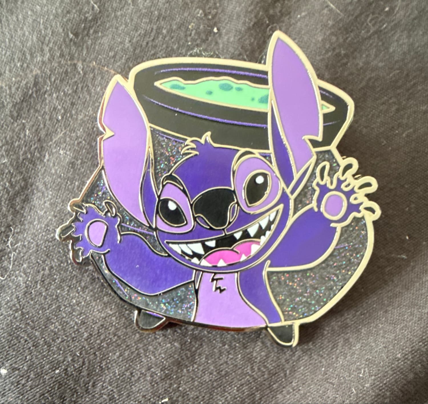 Stitch in front of a bubbling cauldron front