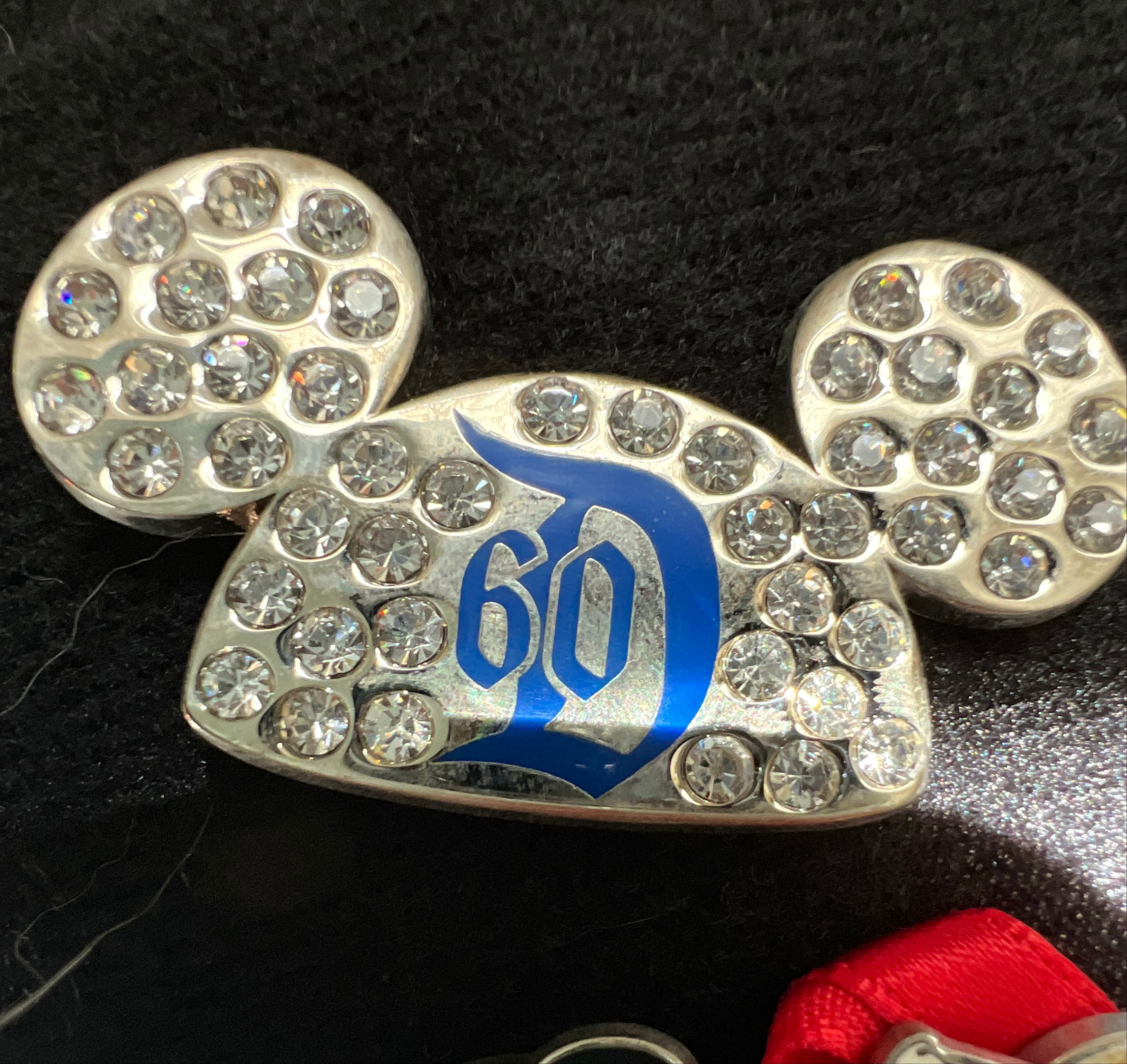 Disneyland 60th Diamond Celebration Mickey Icon D60 Rhinestone Pin front