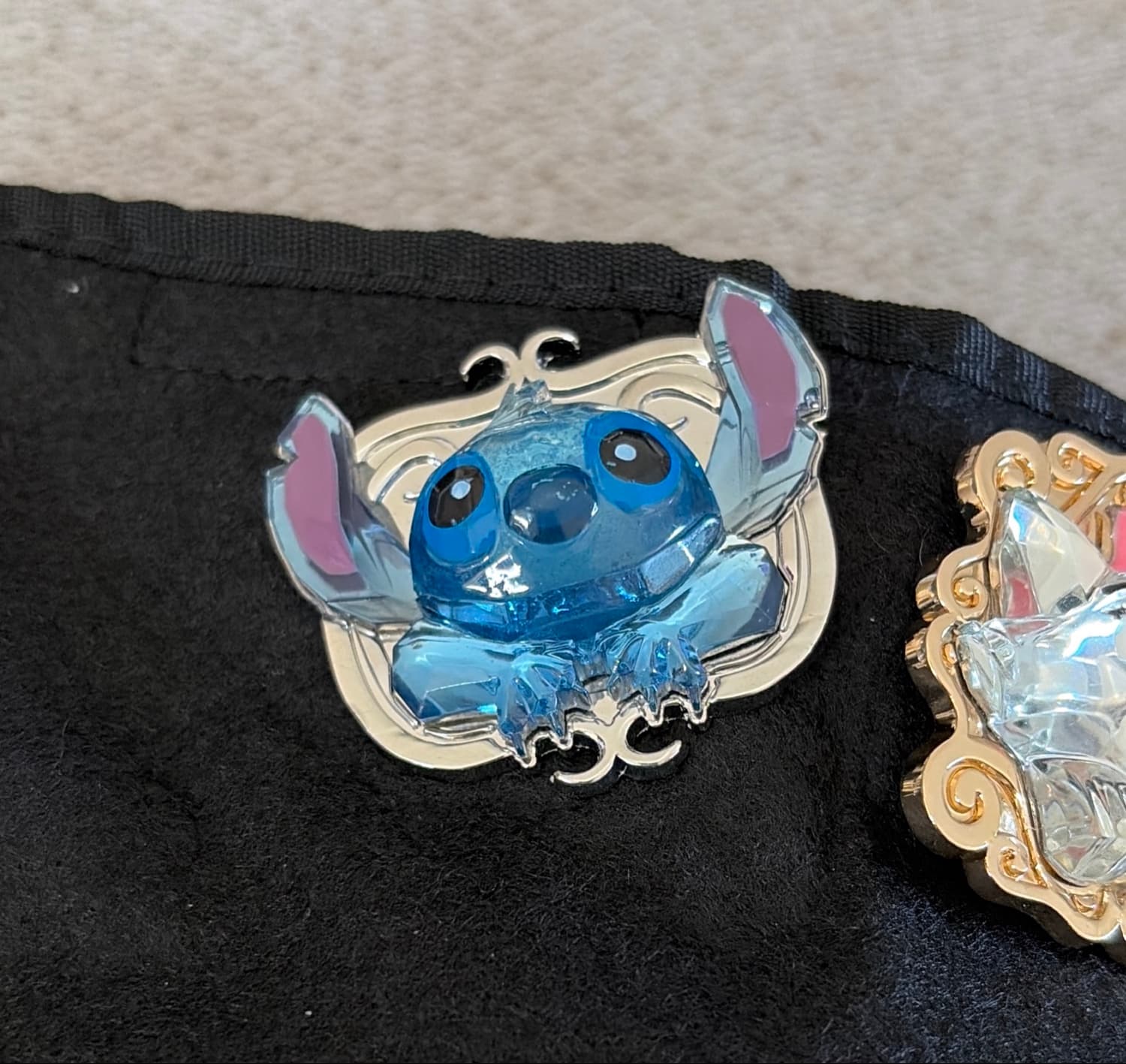 Stitch Acrylic 3D Silver Frame Pin front