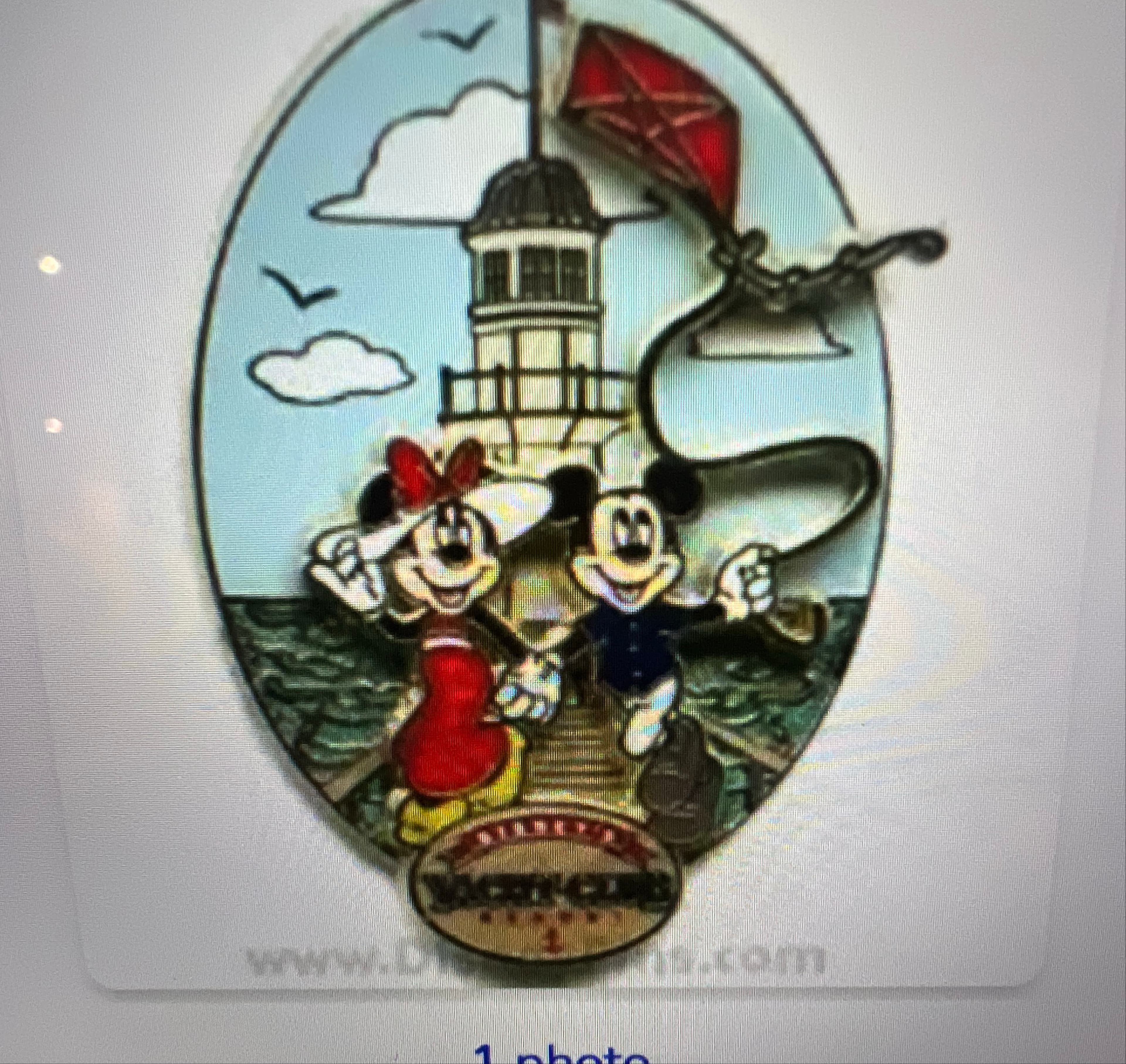 Mickey and Minnie Mouse Yacht Club Lighthouse Kite Pin front