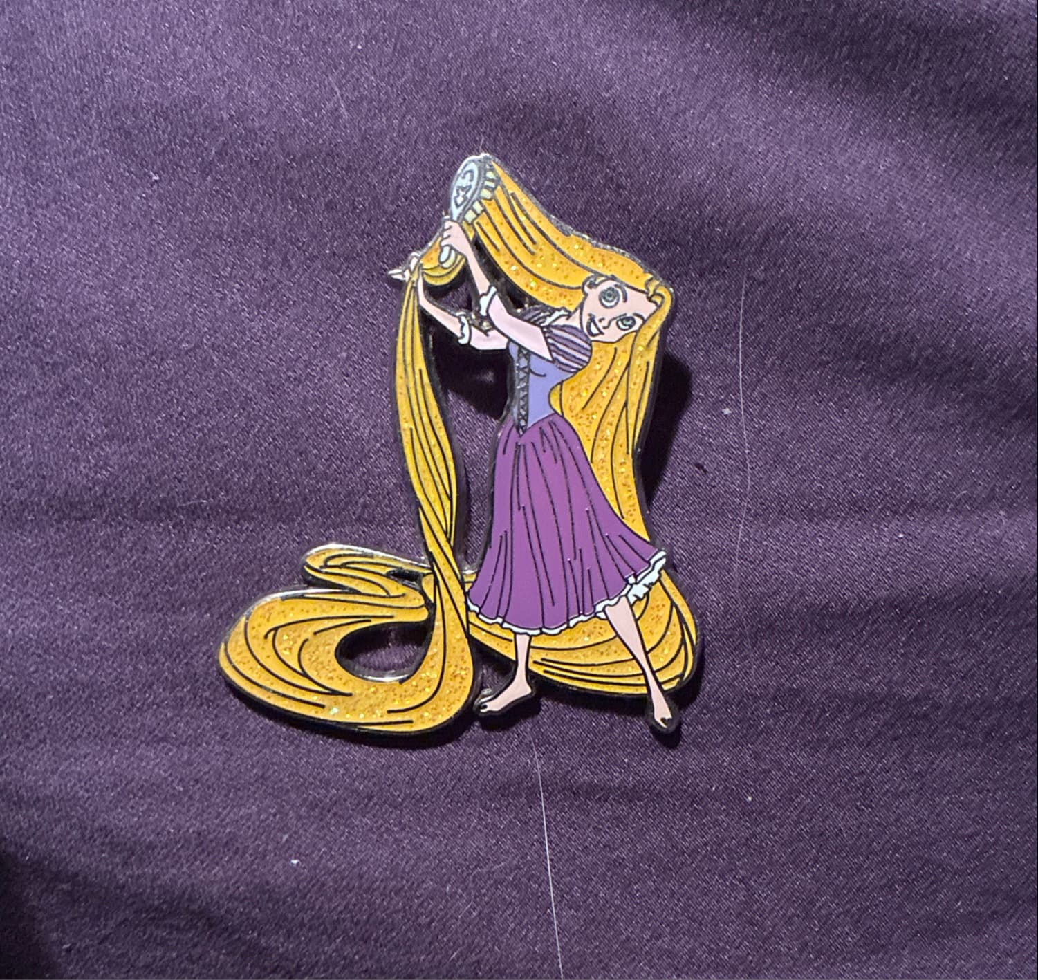 Disney Tangled Rapunzel Brushing Long Glitter Hair Pin front