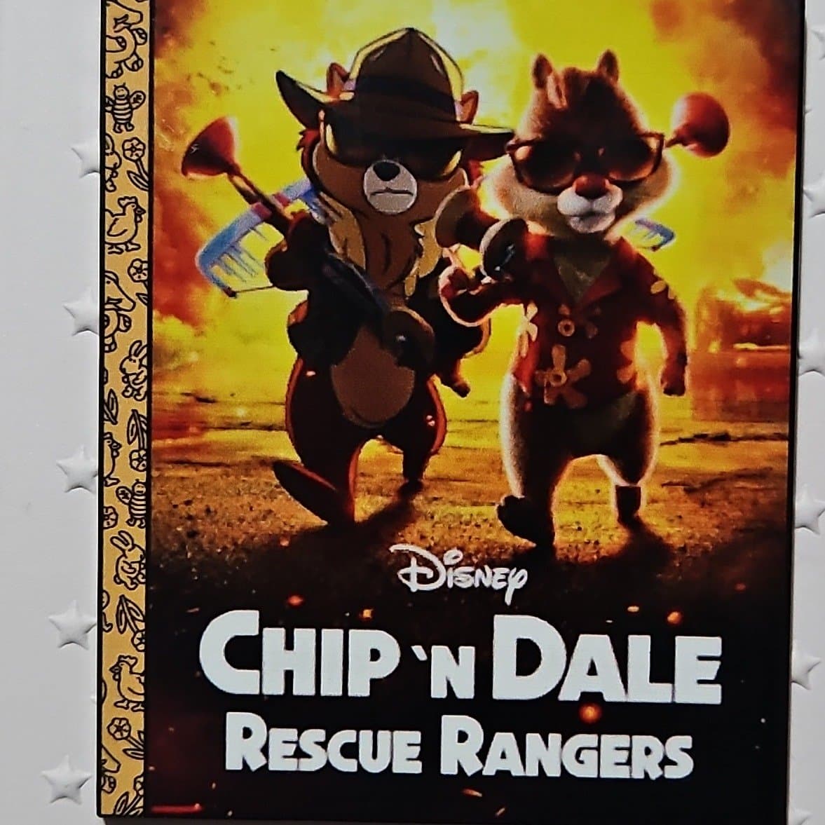 Fantasy-Chip 'n Dale Rescue Rangersrs 2022 Movie Little Golden Book Cover Fantasy Pin front