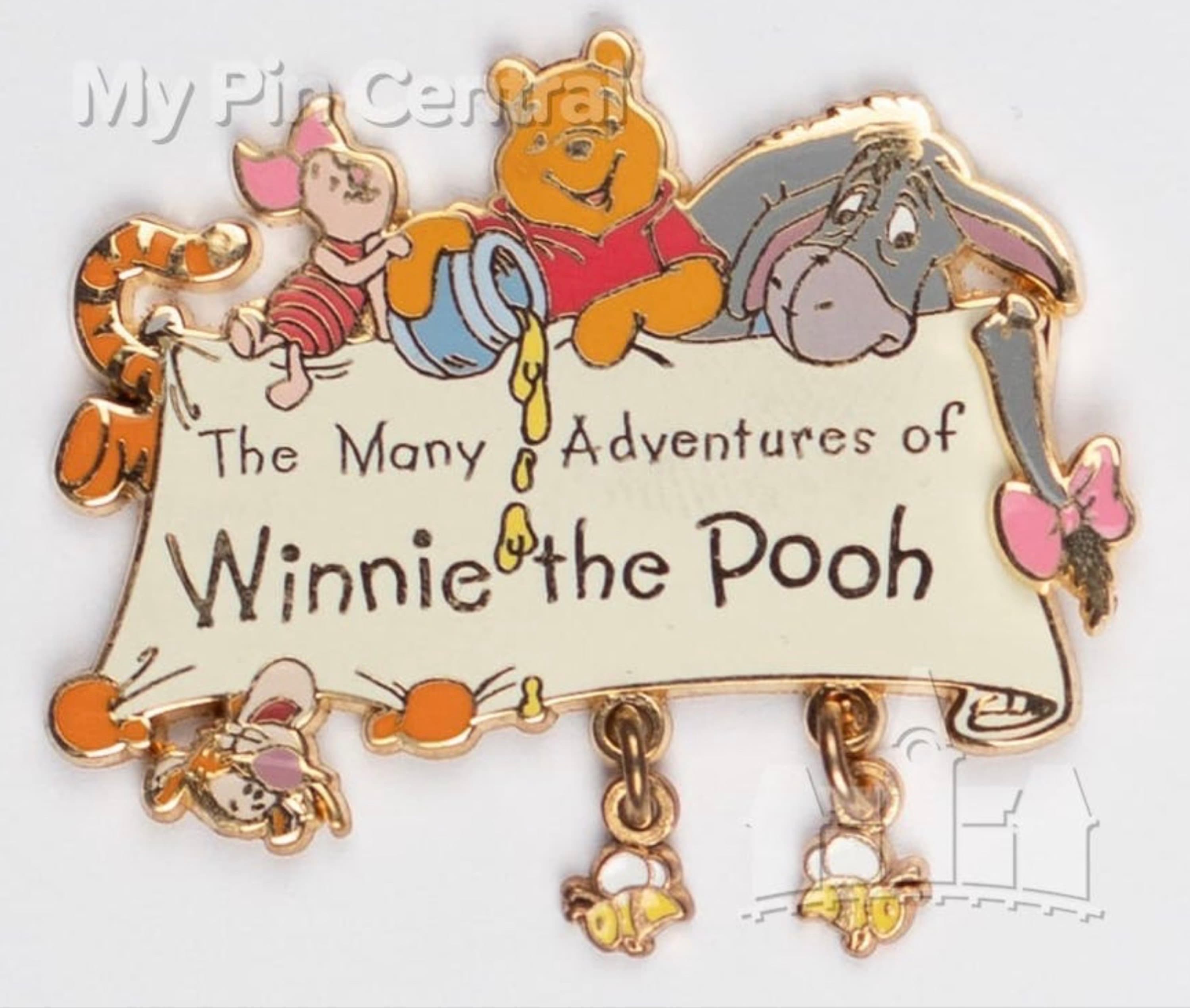The Many Adventures of Winnie the Pooh Dangle Logo with Bees front