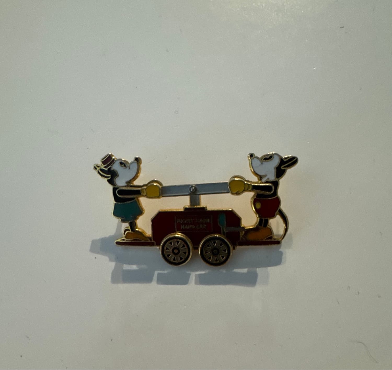 Mickey's 90th Hand Car Pin front